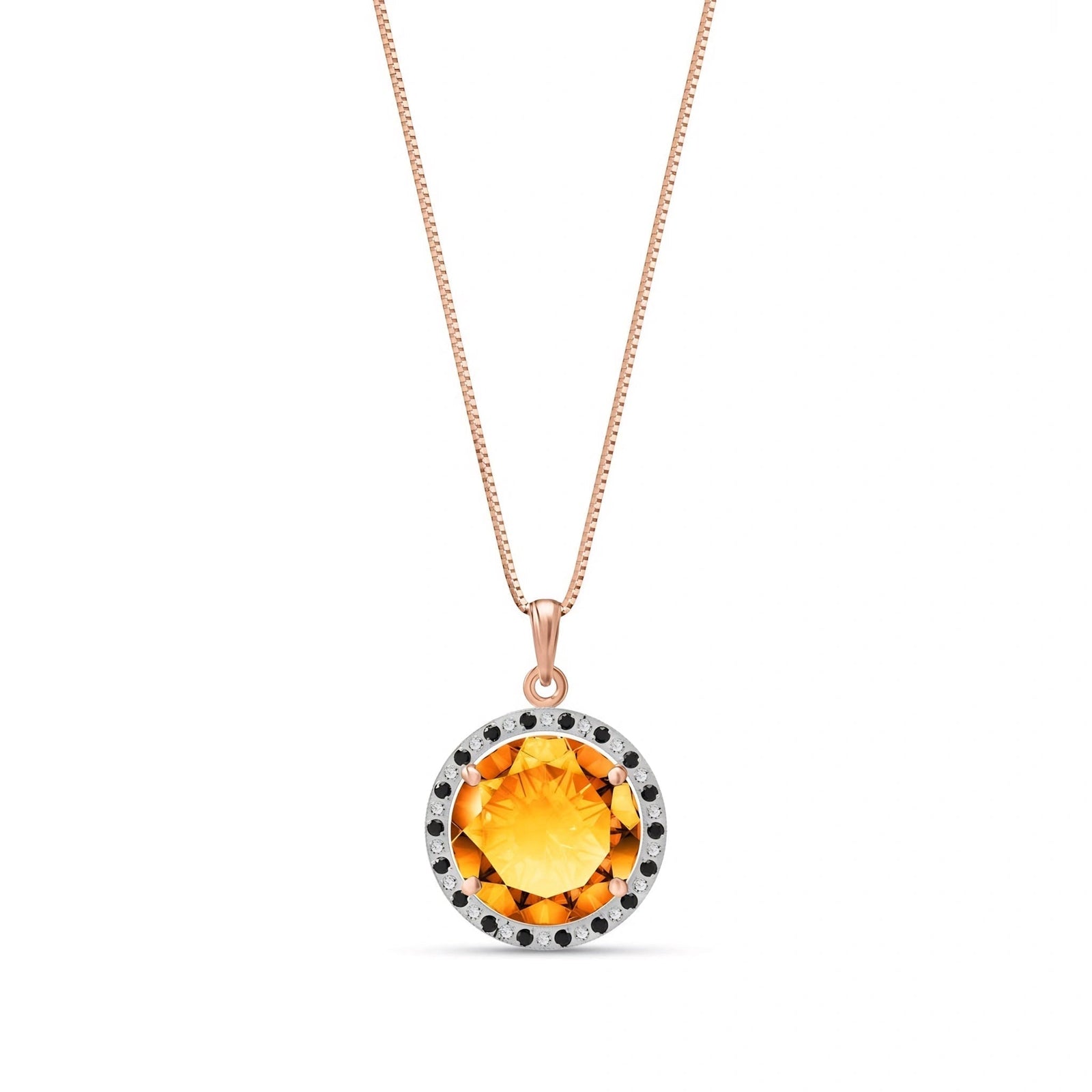 Rose Gold Pendant Necklace Citrine 10K — Liana