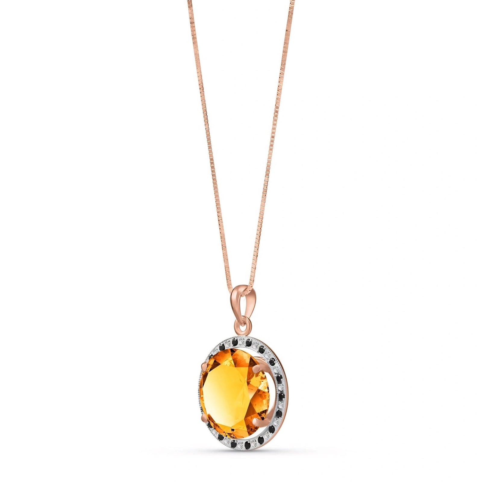 Rose Gold Pendant Necklace Citrine 10K — Liana