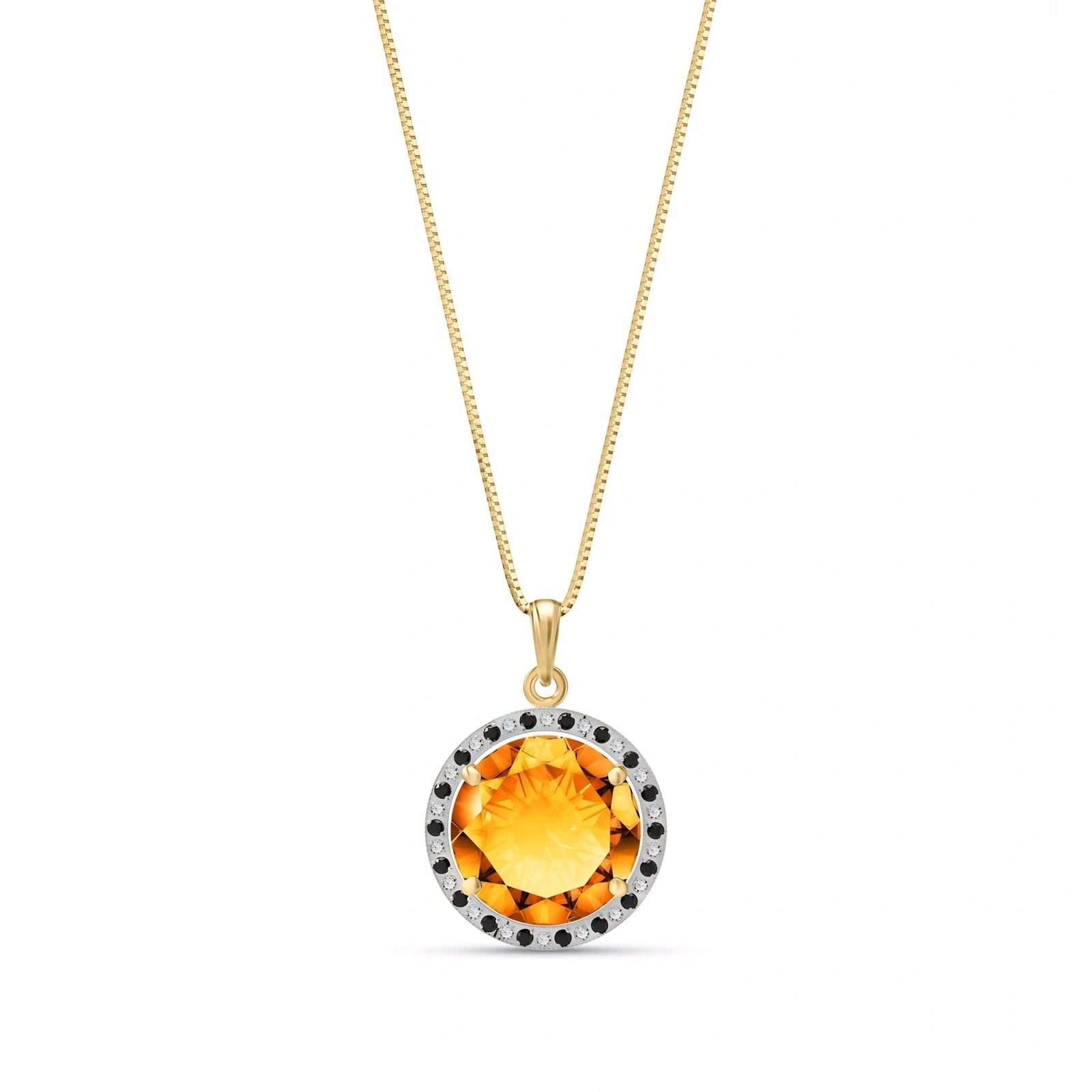 Yellow Gold Pendant Necklace Citrine 10K — Liana