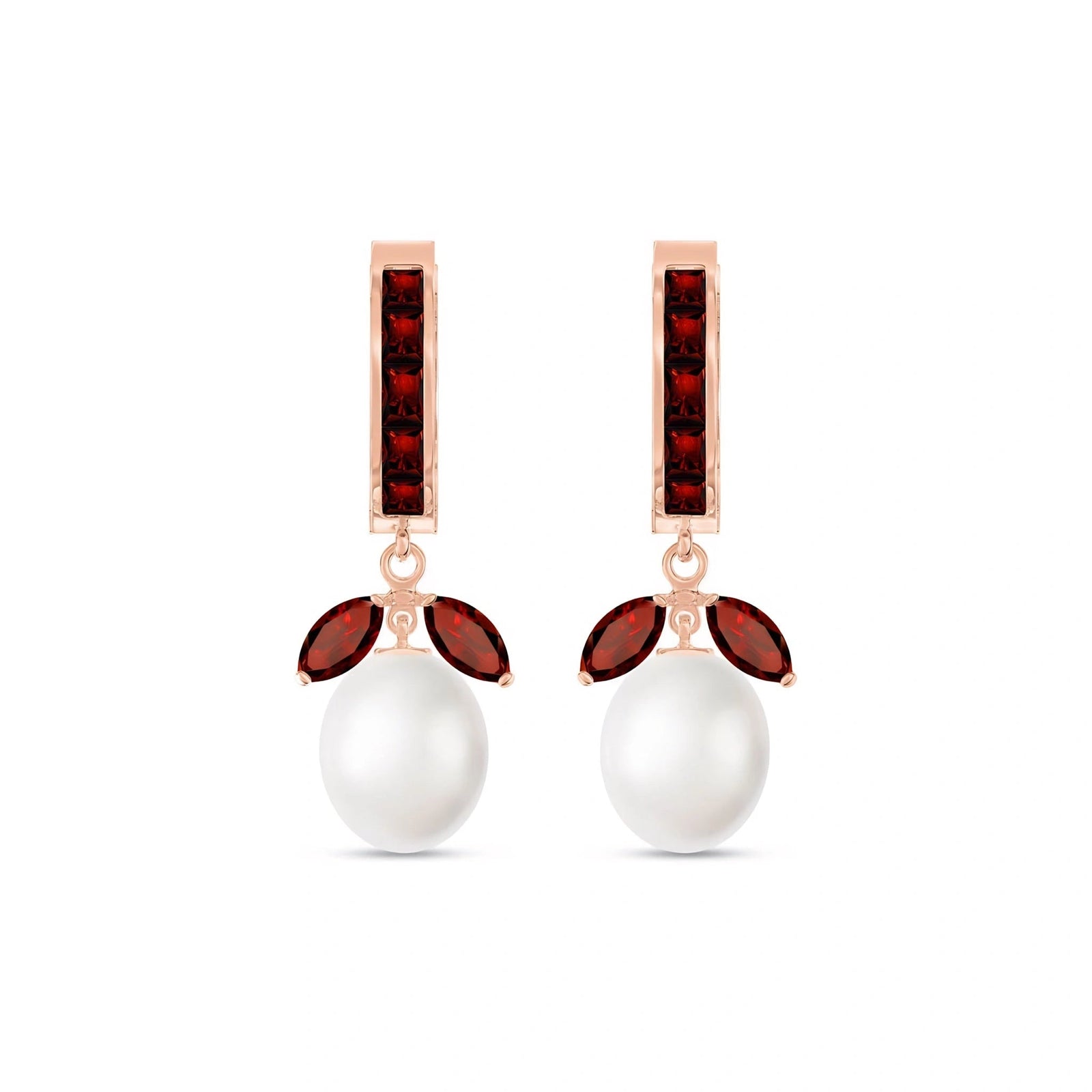 Rose Gold Eternal Earrings Garnet 10K — Gisella