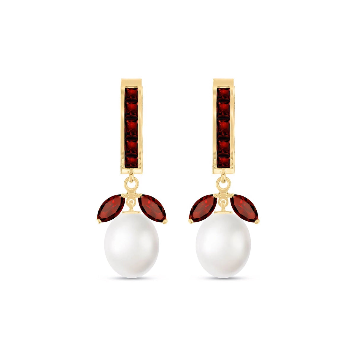 Yellow Gold Eternal Earrings Garnet 10K — Gisella