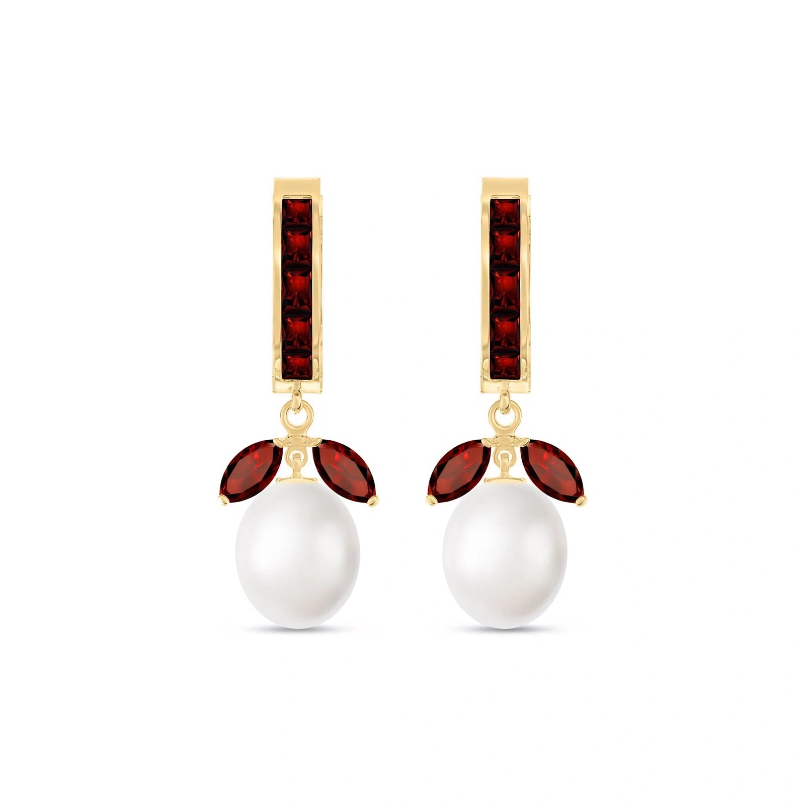 Yellow Gold Eternal Earrings Garnet 10K — Gisella