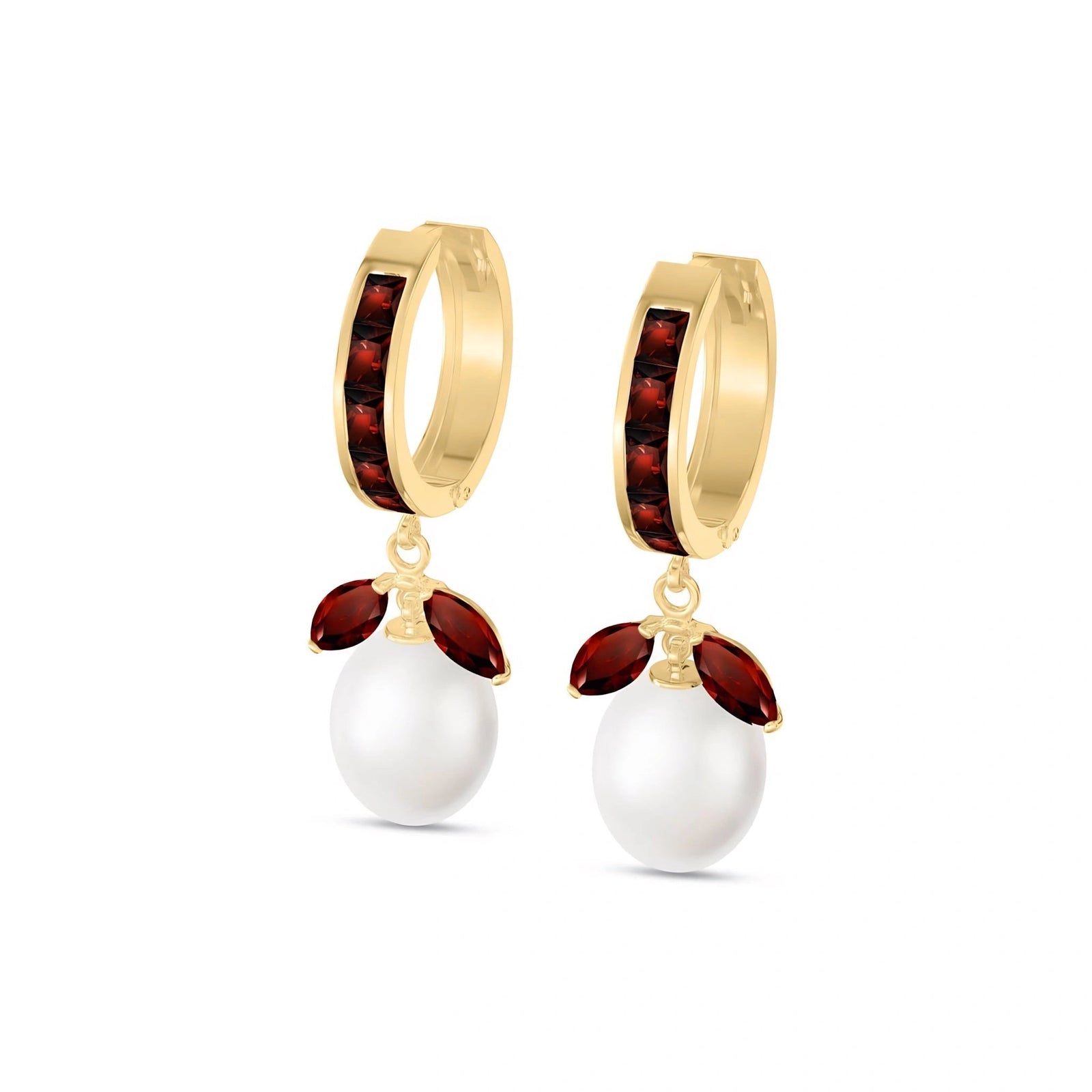 Yellow Gold Eternal Earrings Garnet 10K — Gisella