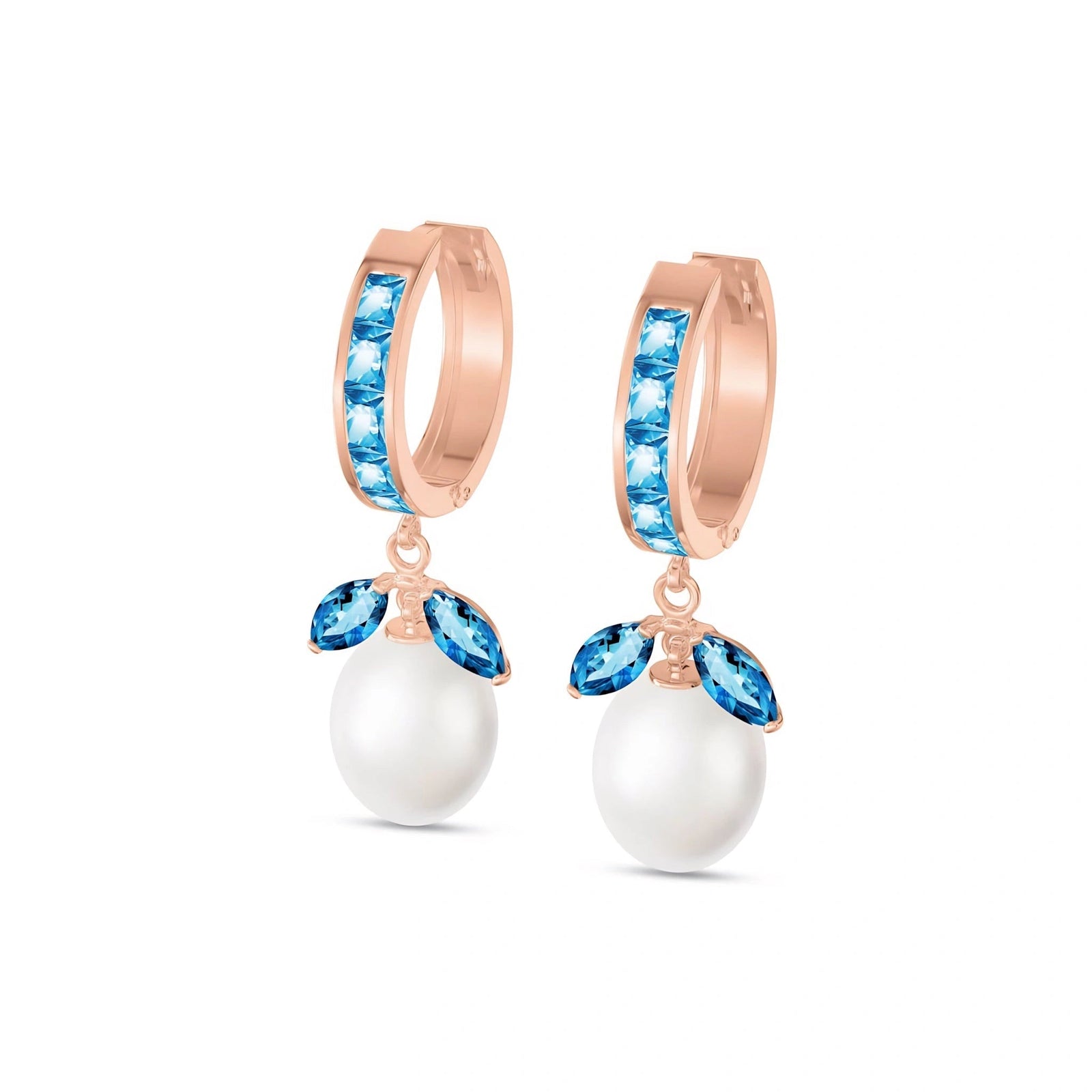 Rose Gold Eternal Earrings Blue Topaz 10K — Gisella