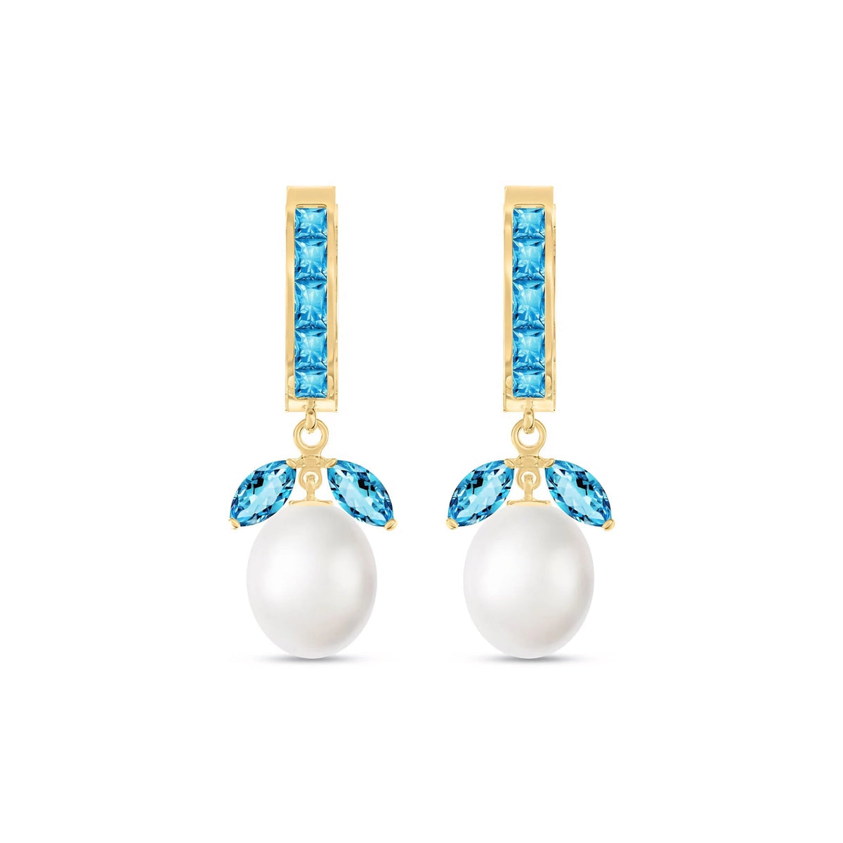 Yellow Gold Eternal Earrings Blue Topaz 10K — Gisella