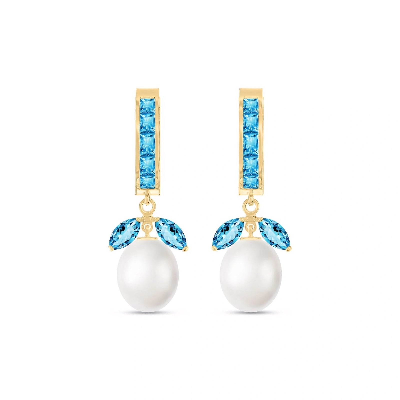 Yellow Gold Eternal Earrings Blue Topaz 10K — Gisella