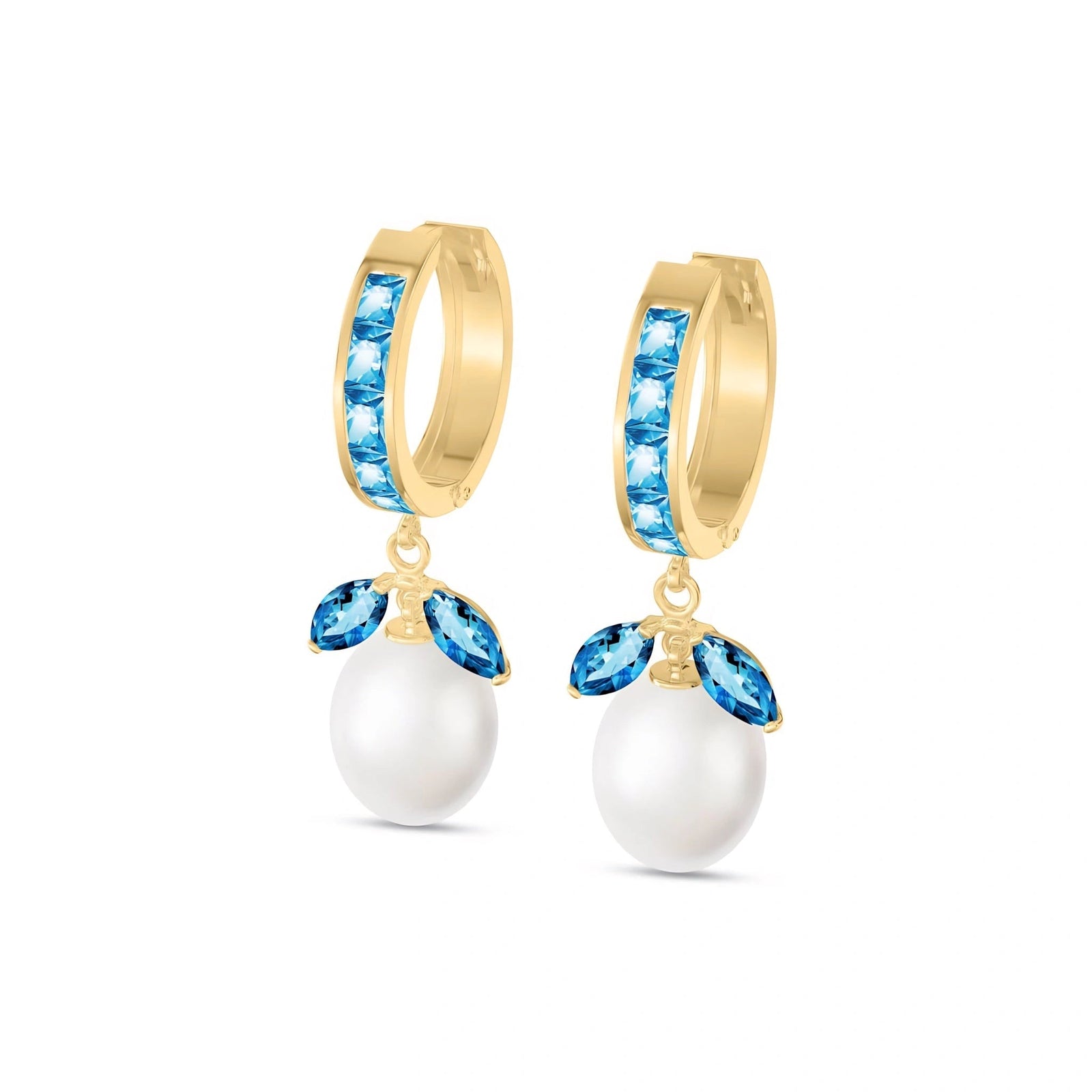 Yellow Gold Eternal Earrings Blue Topaz 10K — Gisella