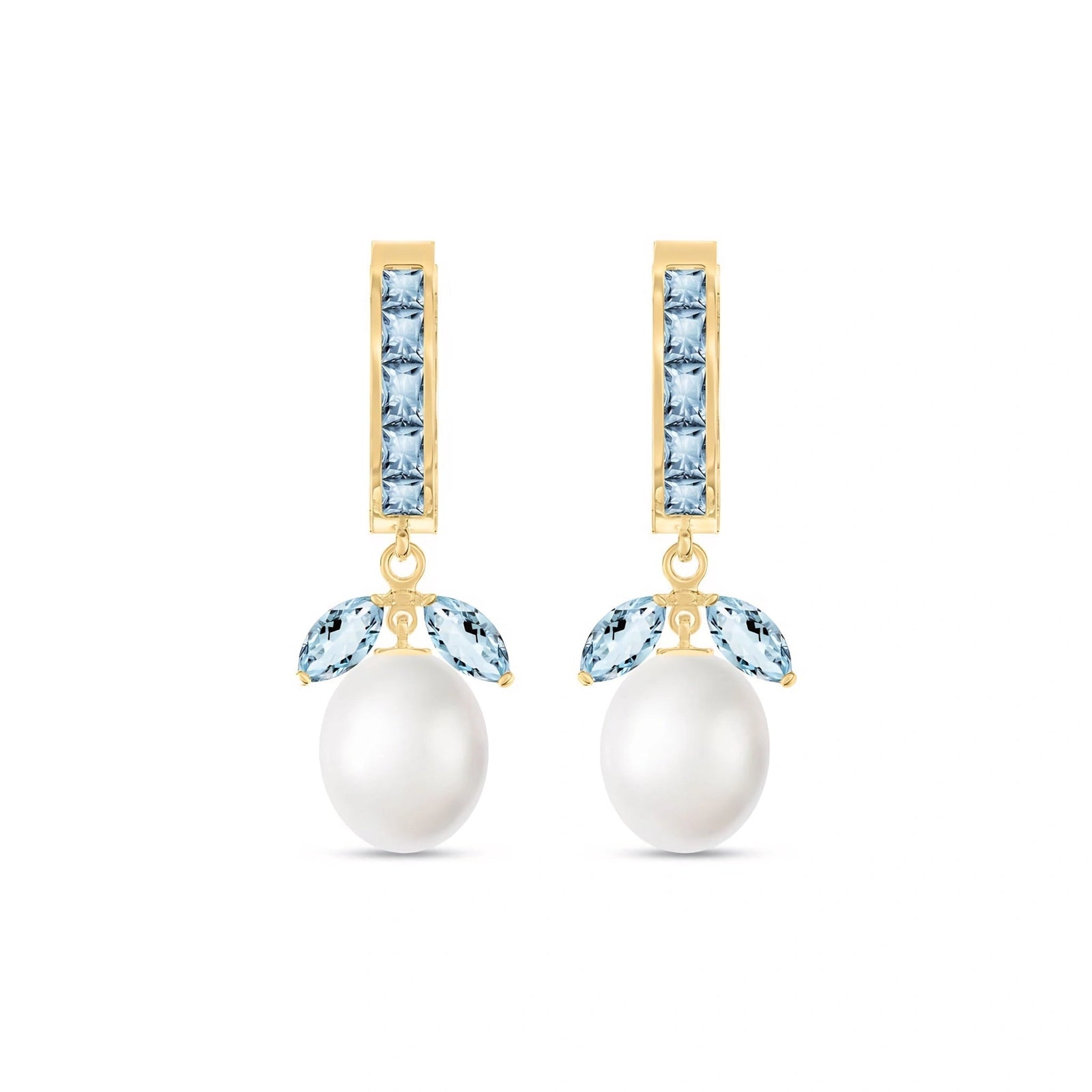 Yellow Gold Eternal Earrings Aquamarine 10K — Gisella
