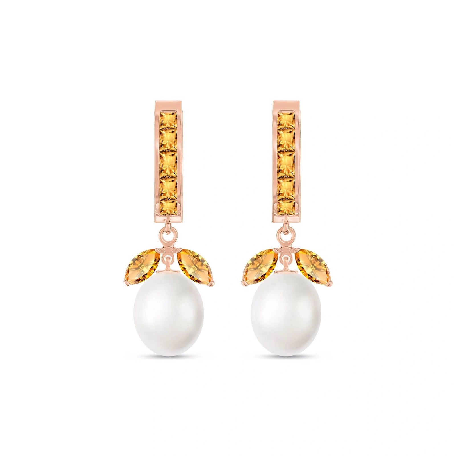 Rose Gold Eternal Earrings Citrine 10K — Gisella