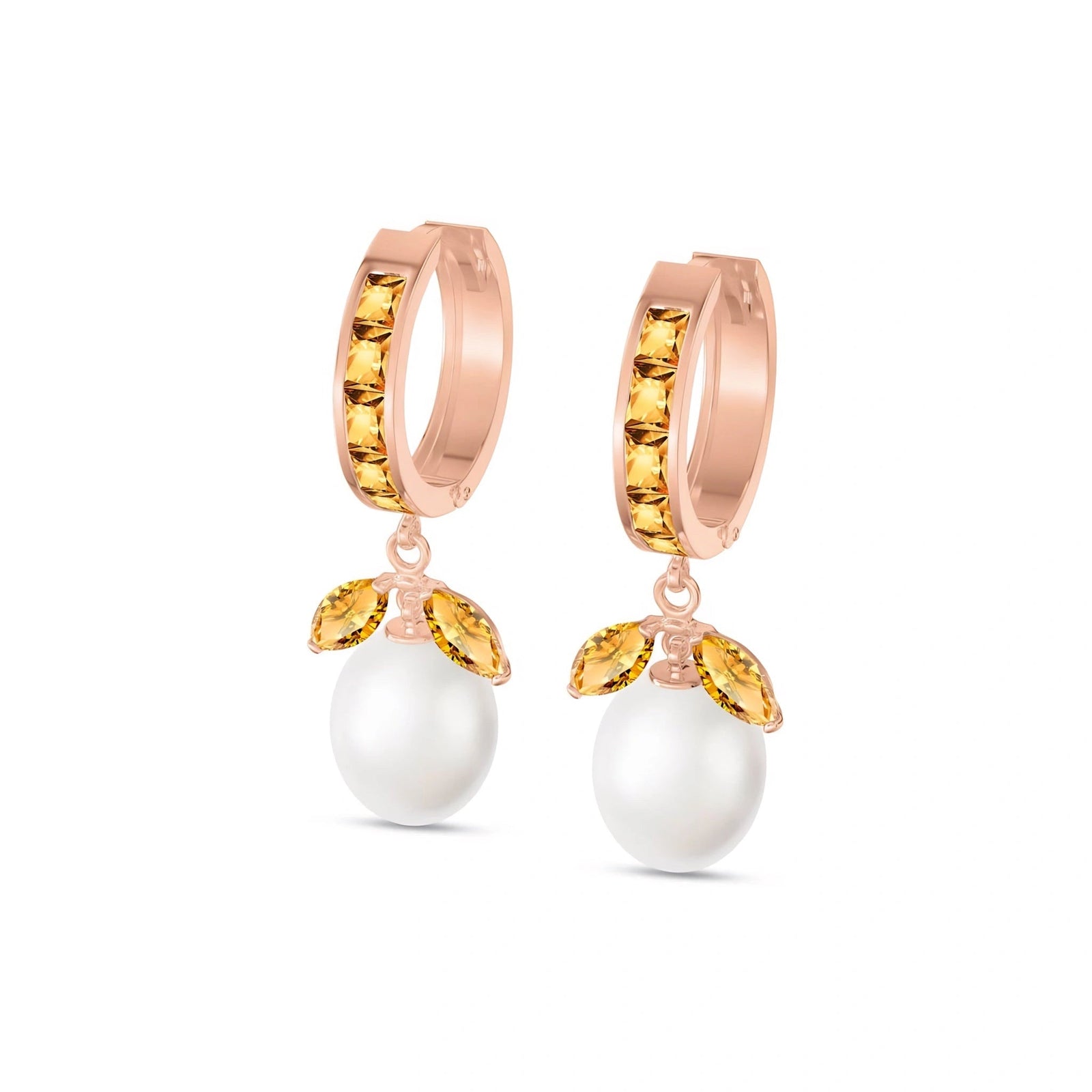 Rose Gold Eternal Earrings Citrine 10K — Gisella