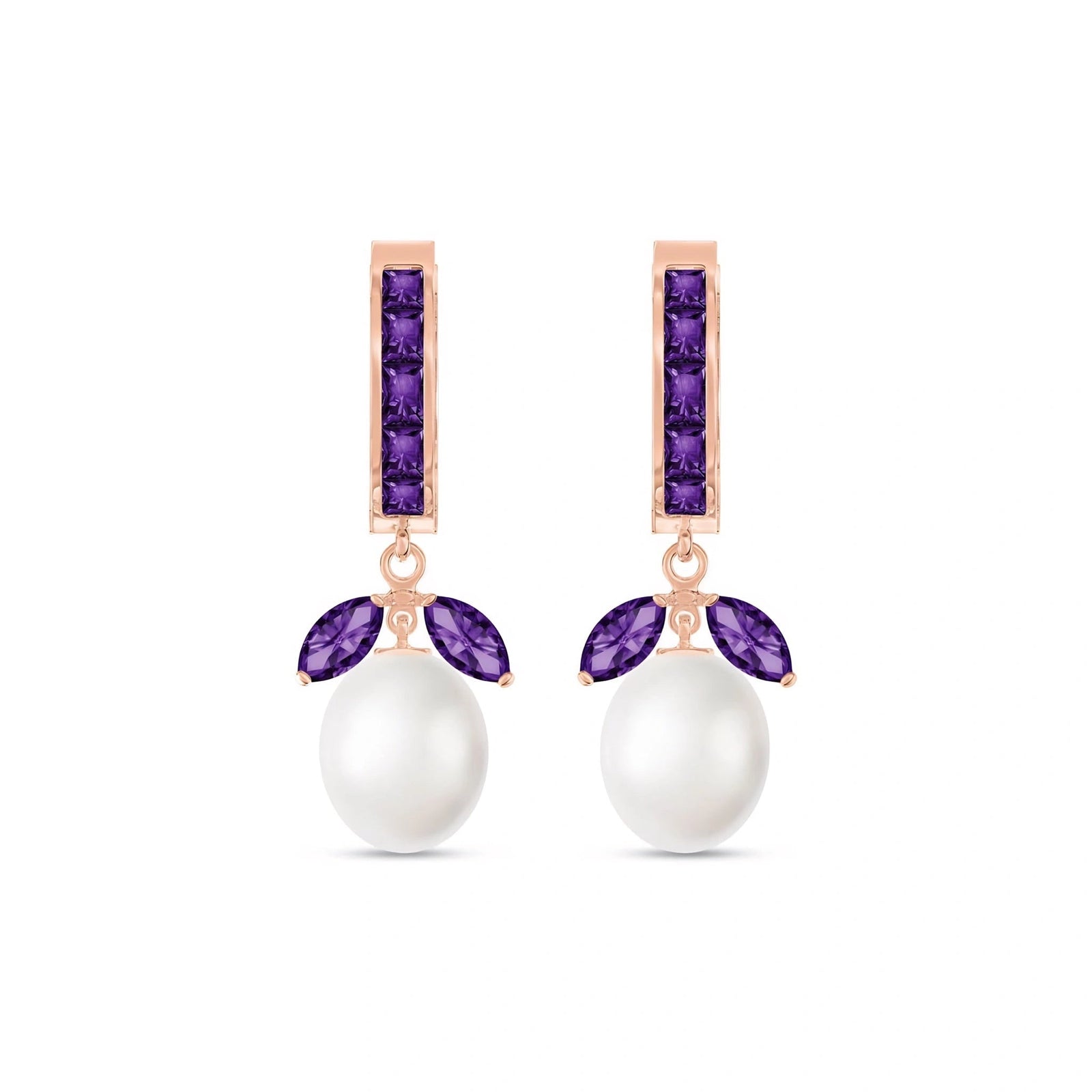 Rose Gold Eternal Earrings Amethyst 10K — Gisella
