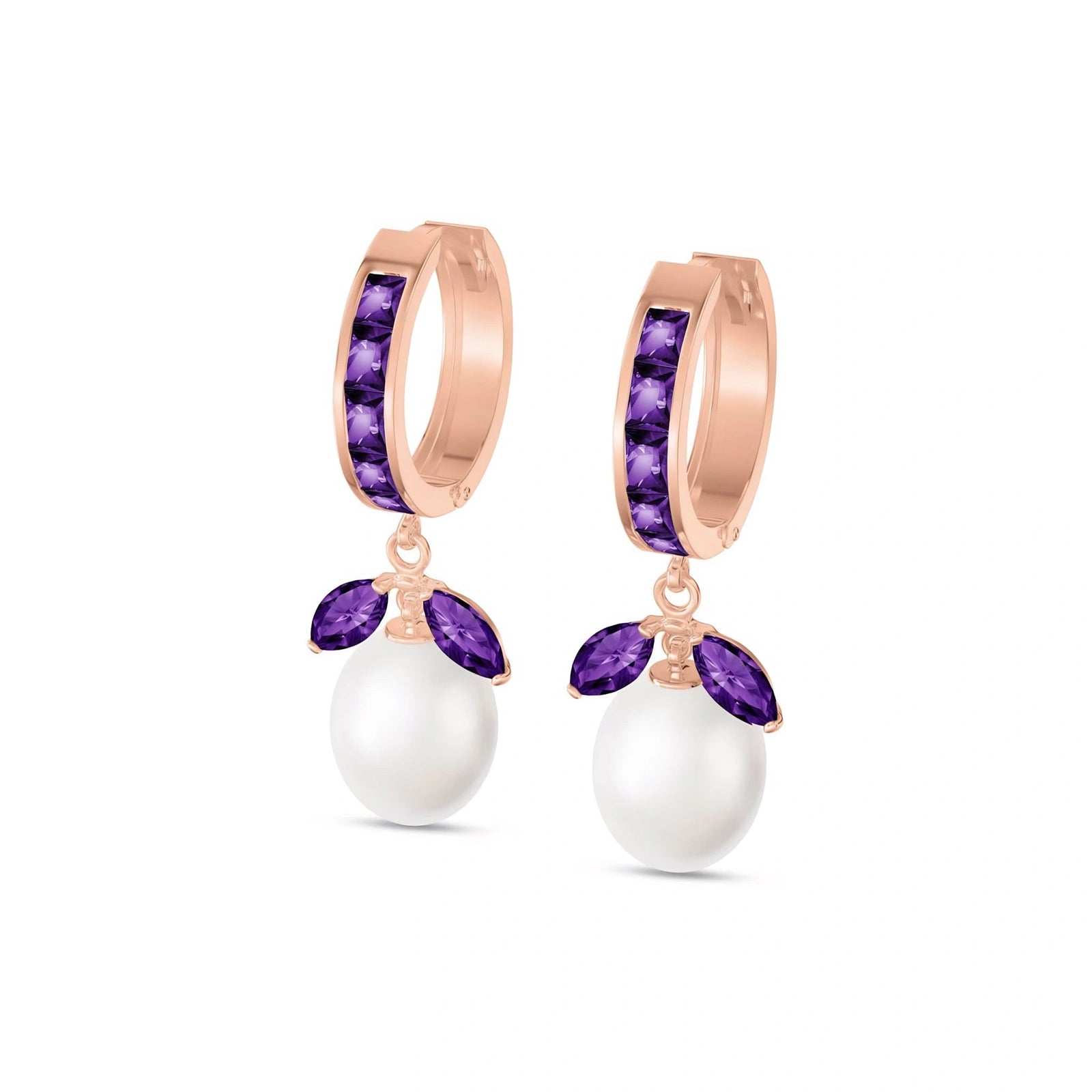 Rose Gold Eternal Earrings Amethyst 10K — Gisella