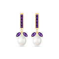 Yellow Gold Eternal Earrings Amethyst 10K — Gisella