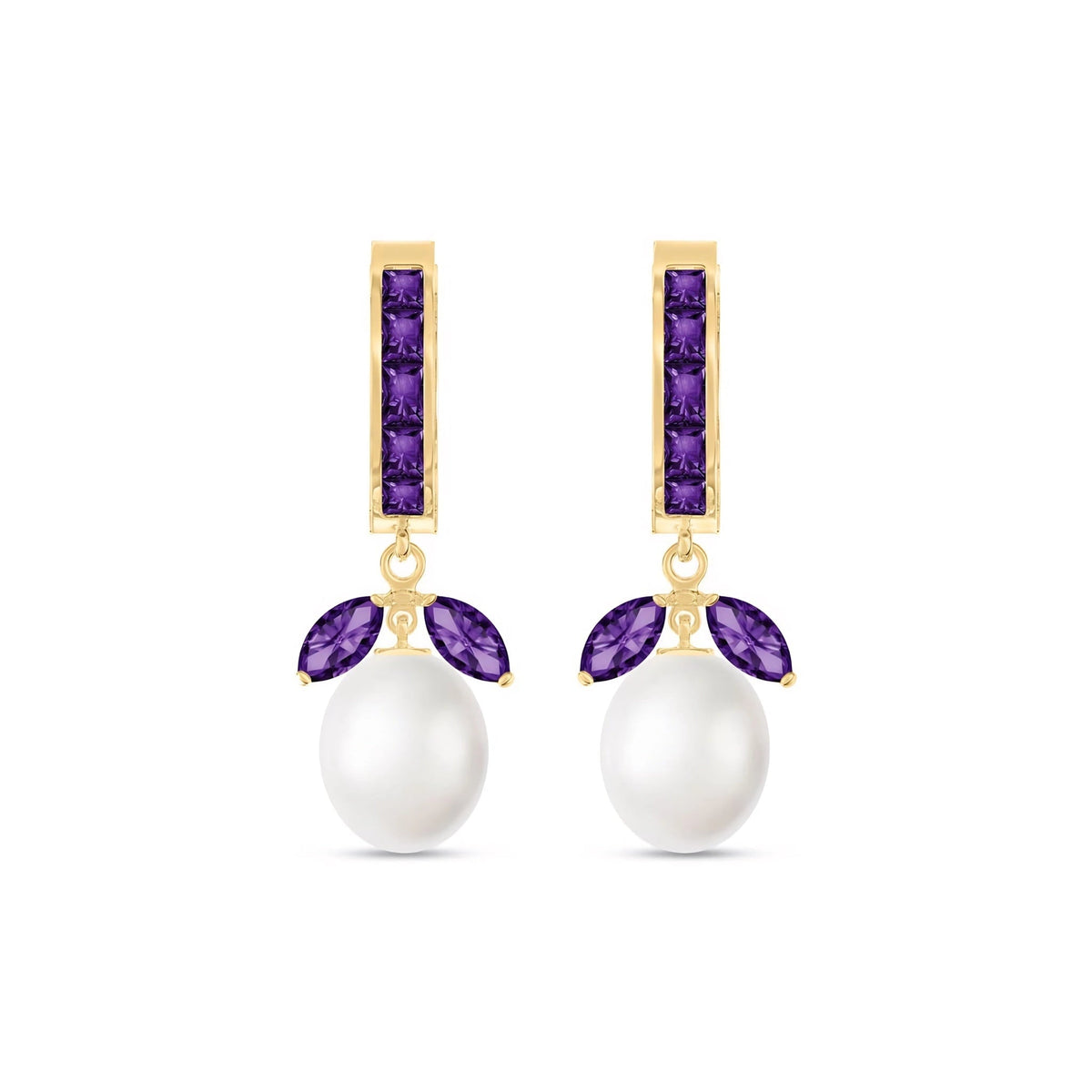 Yellow Gold Eternal Earrings Amethyst 10K — Gisella