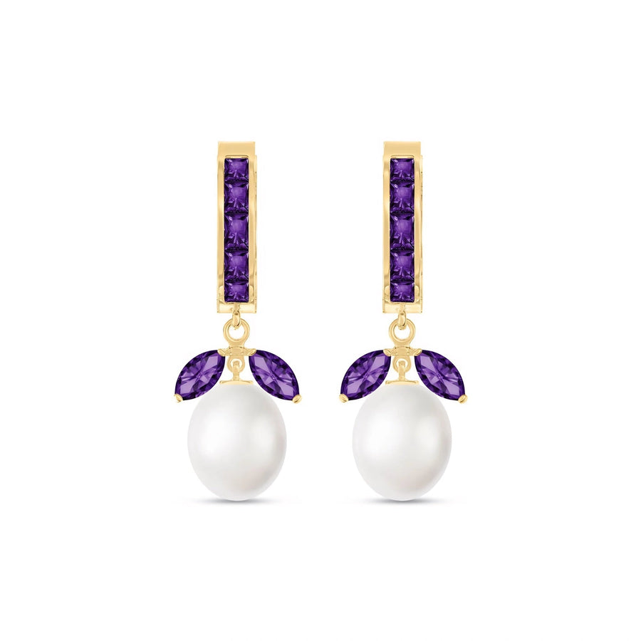 Yellow Gold Eternal Earrings Amethyst 10K — Gisella