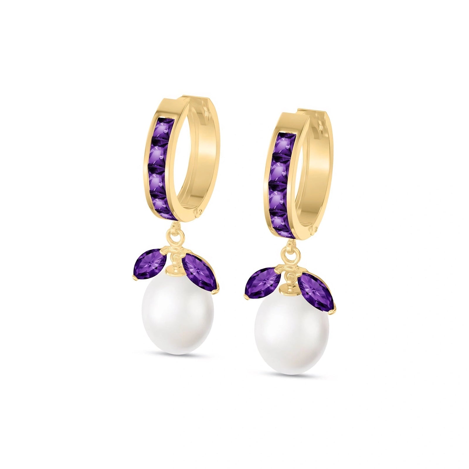 Yellow Gold Eternal Earrings Amethyst 10K — Gisella