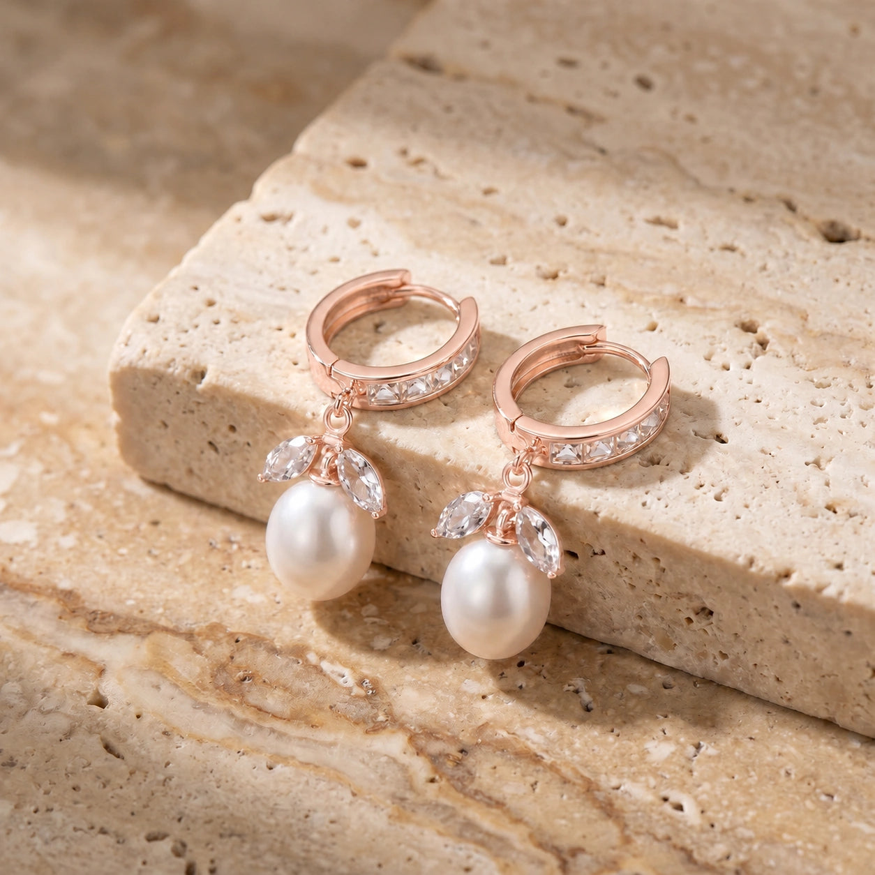 Rose Gold Eternal Earrings Multi-Gemstone 10K — Gisella