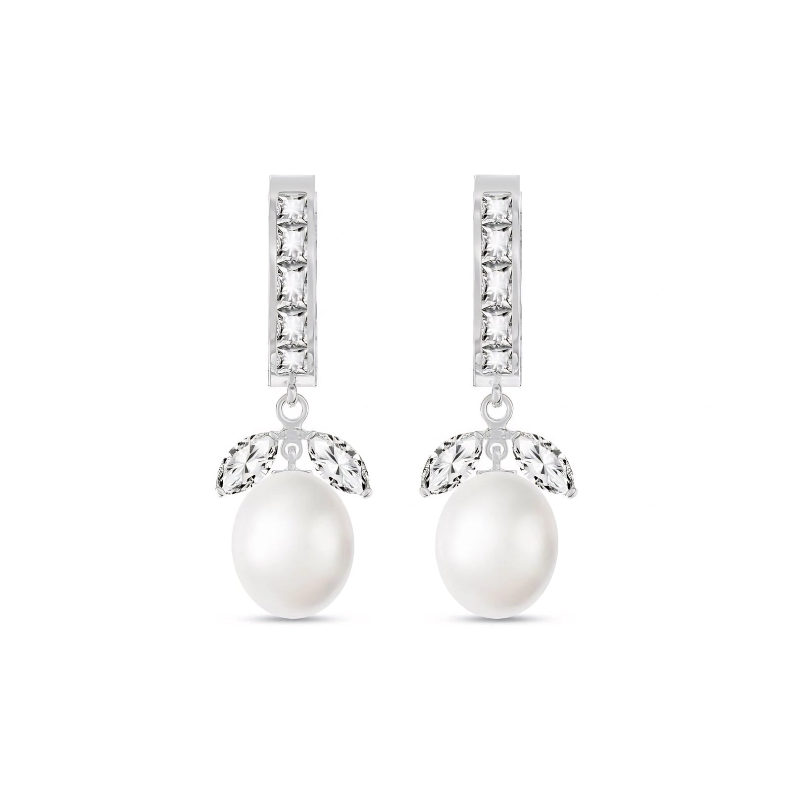 White Gold Eternal Earrings Multi-Gemstone 10K — Gisella