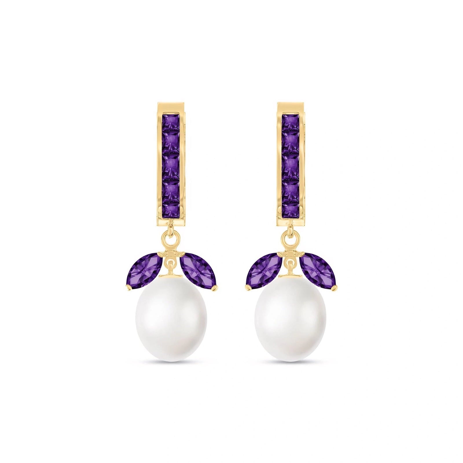 Yellow Gold Pearl & Amethyst — Silvestra