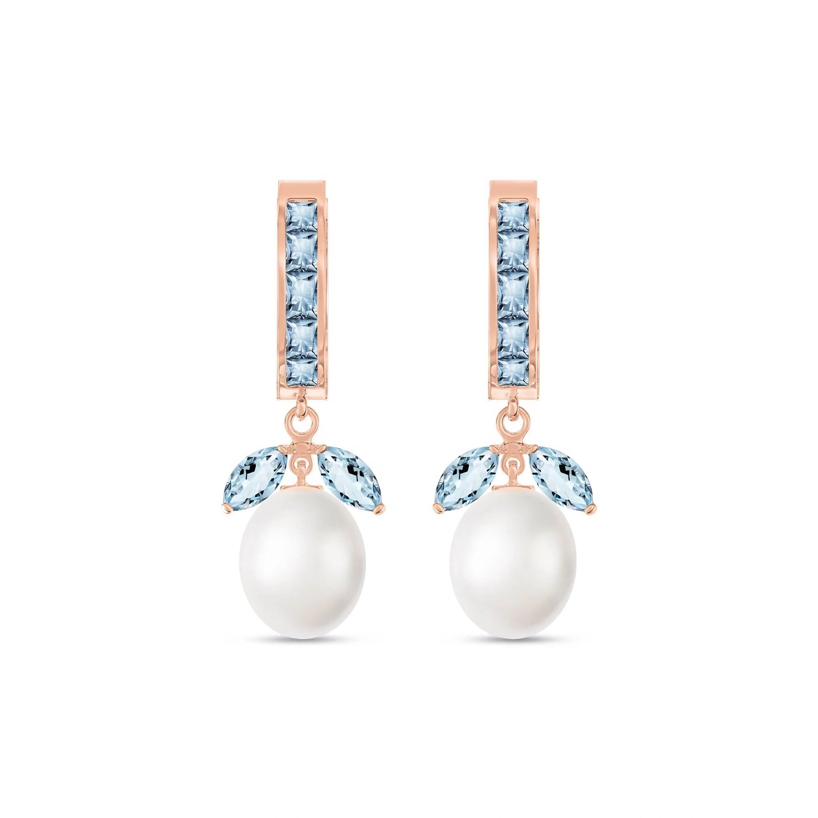 Rose Gold Pearl & Aquamarine — Silvestra