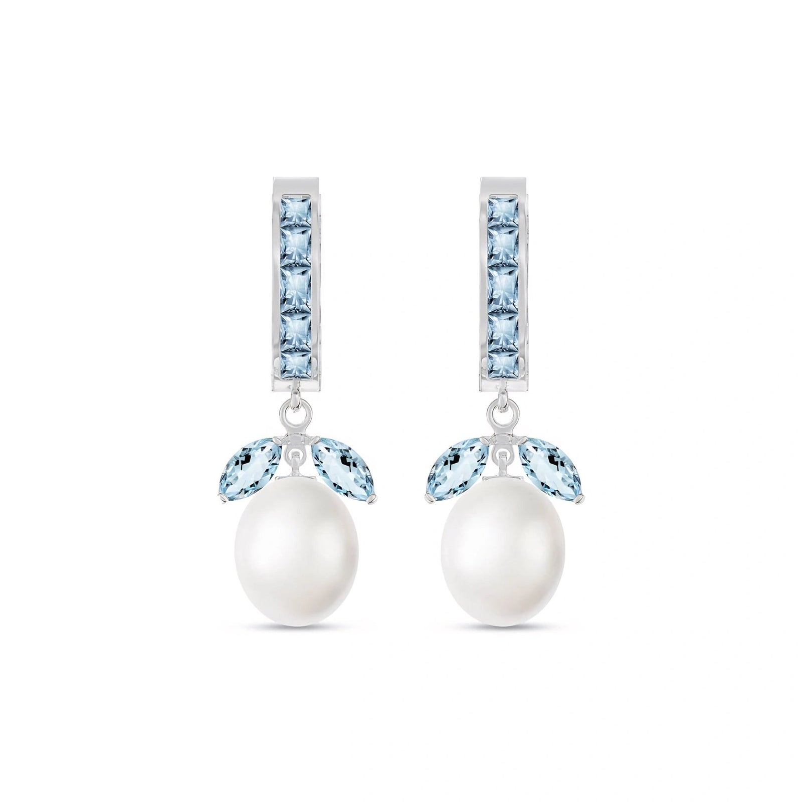 White Gold Pearl & Aquamarine — Silvestra