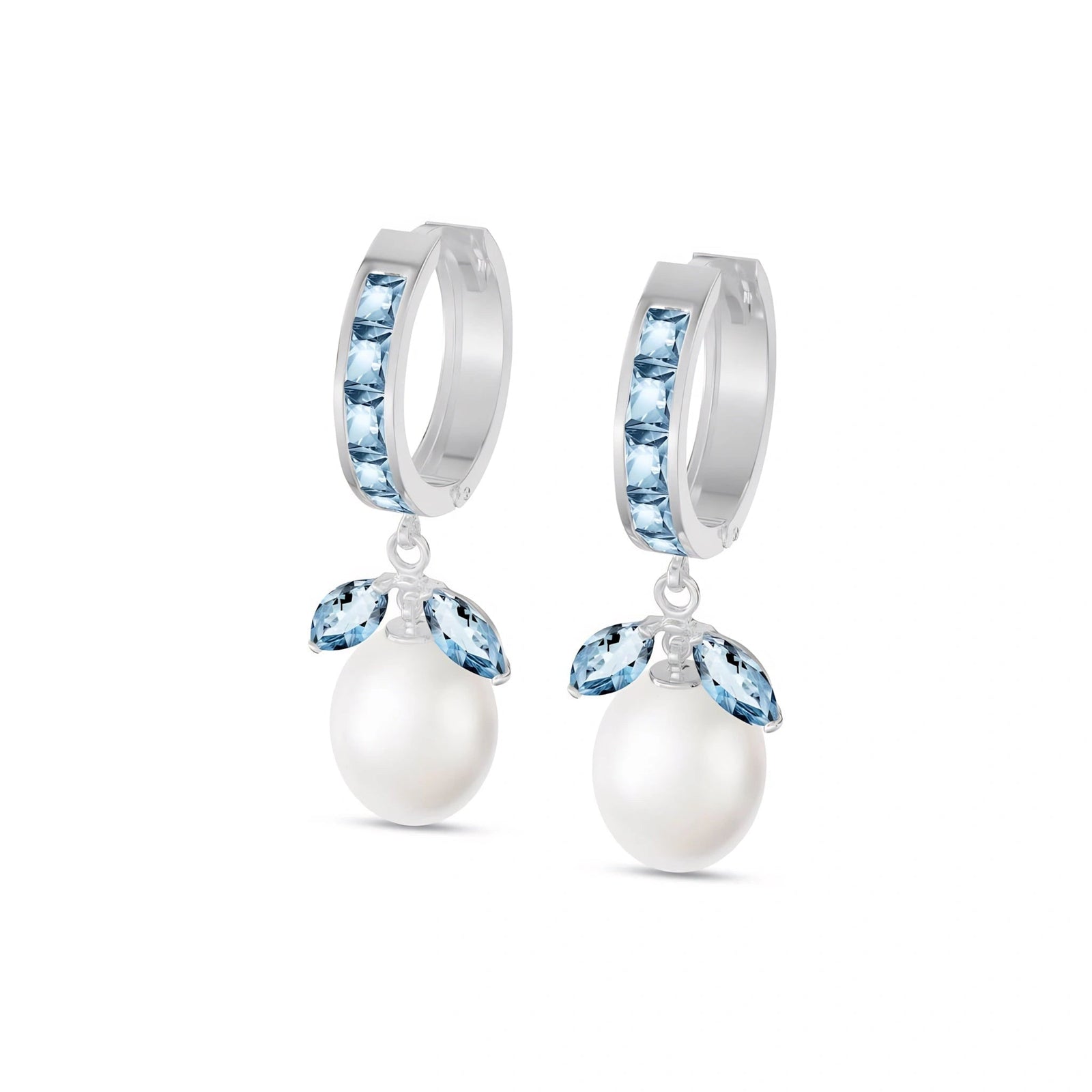 White Gold Pearl & Aquamarine — Silvestra