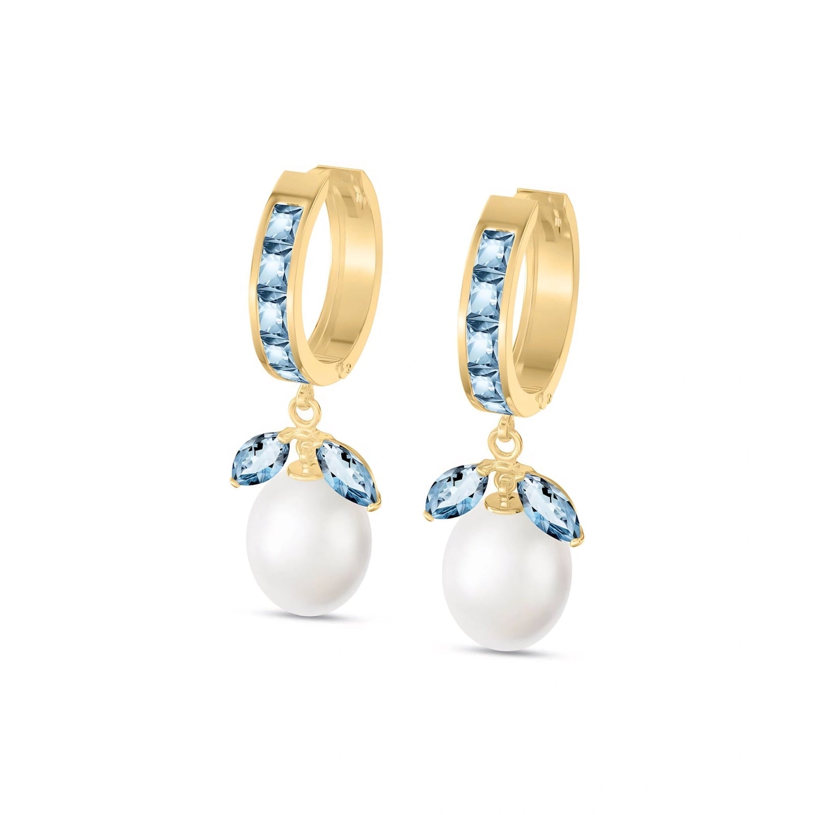 Yellow Gold Pearl & Aquamarine — Silvestra