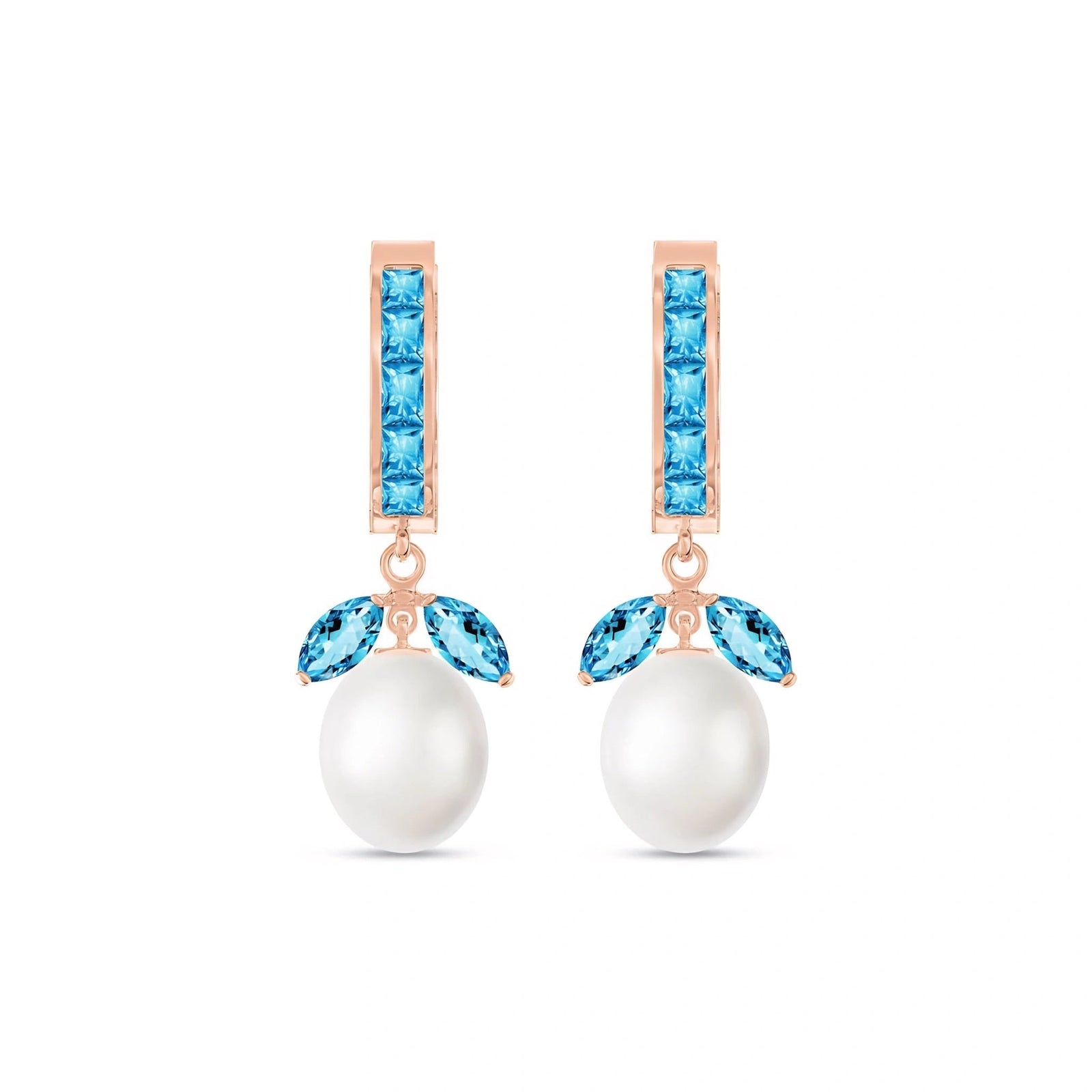 Rose Gold Pearl & Blue Topaz — Silvestra
