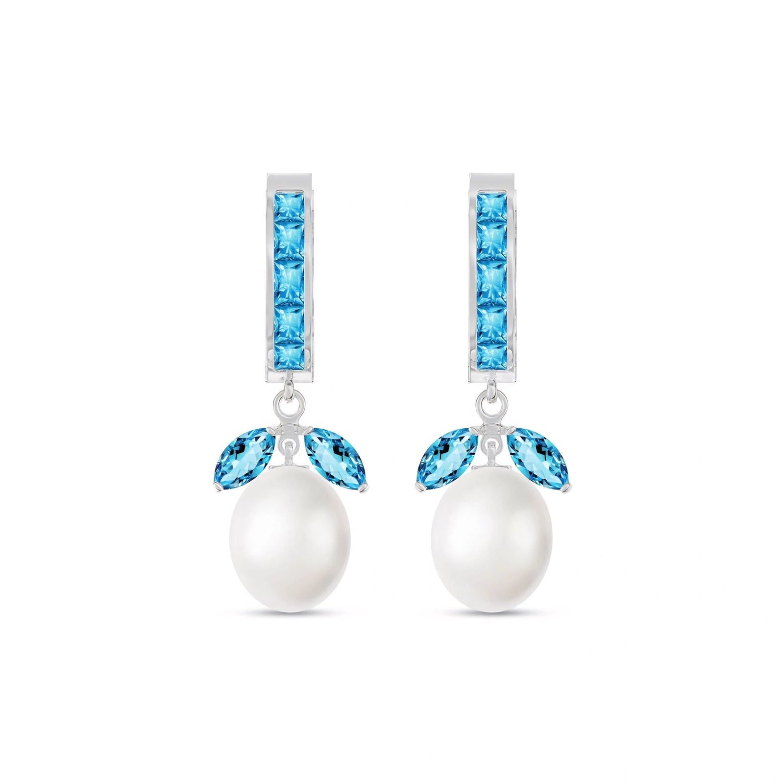 White Gold Pearl & Blue Topaz — Silvestra