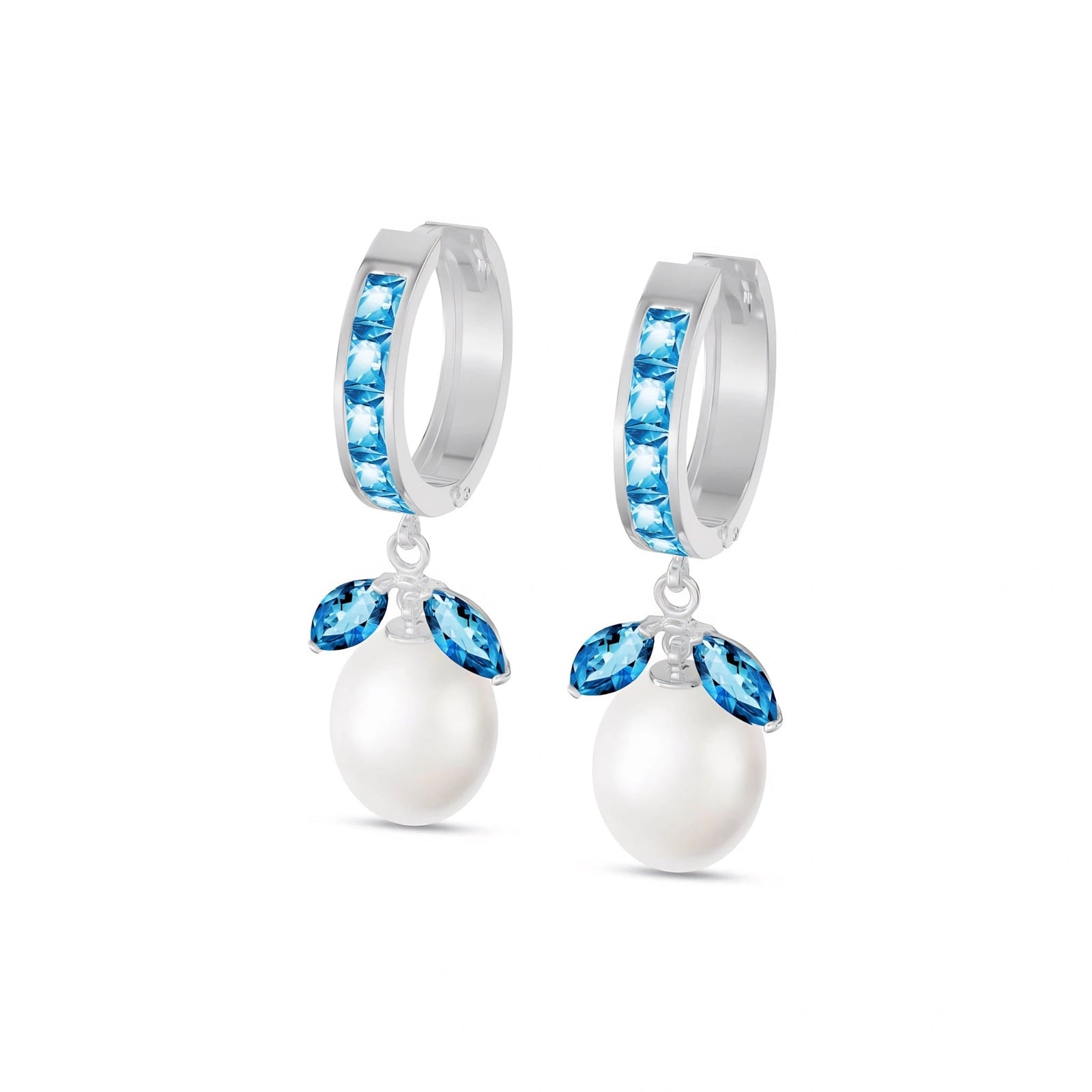 White Gold Pearl & Blue Topaz — Silvestra