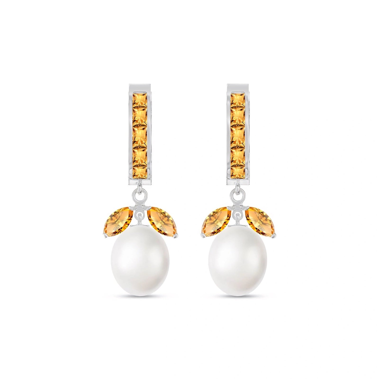 White Gold Pearl & Citrine — Silvestra