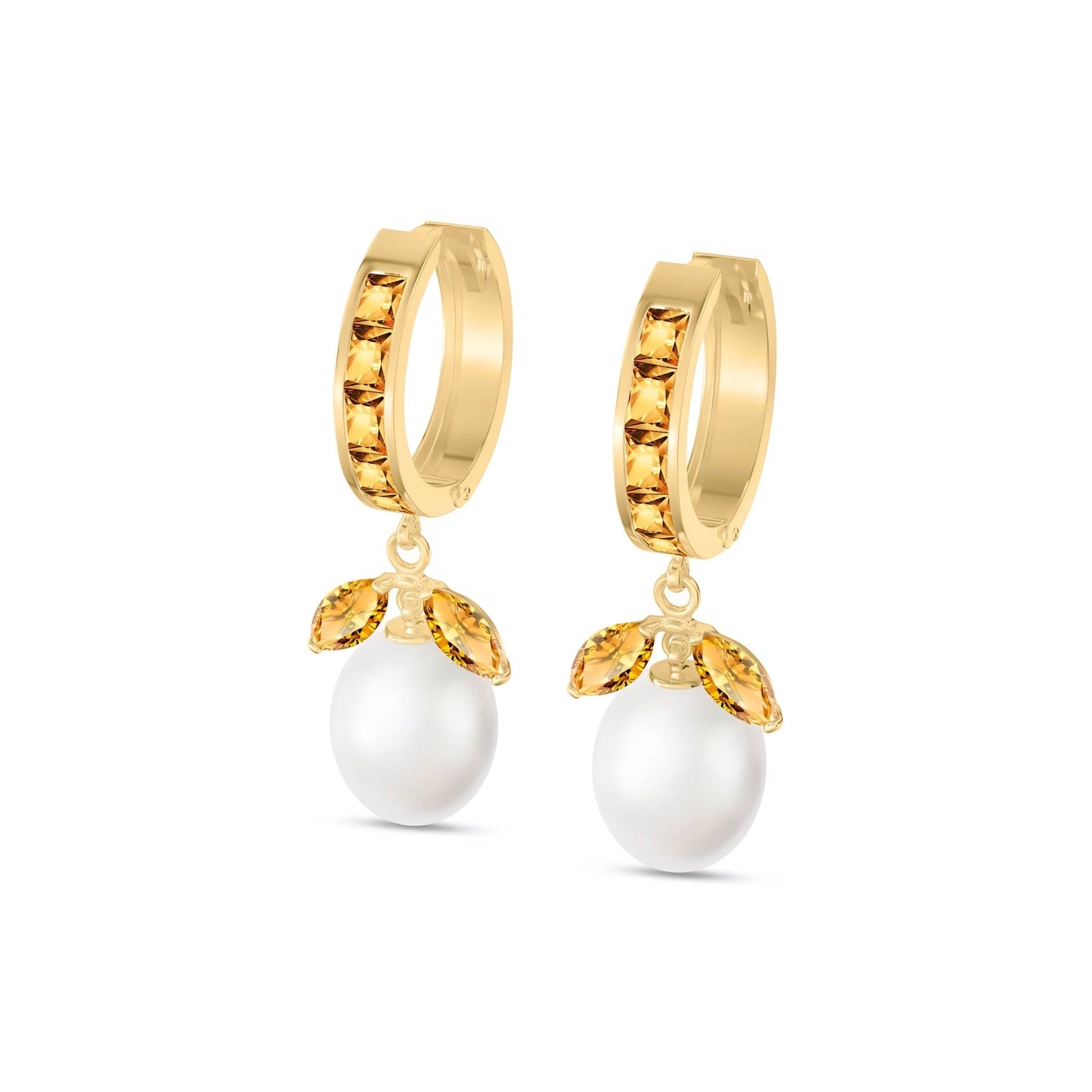 Yellow Gold Pearl & Citrine — Silvestra