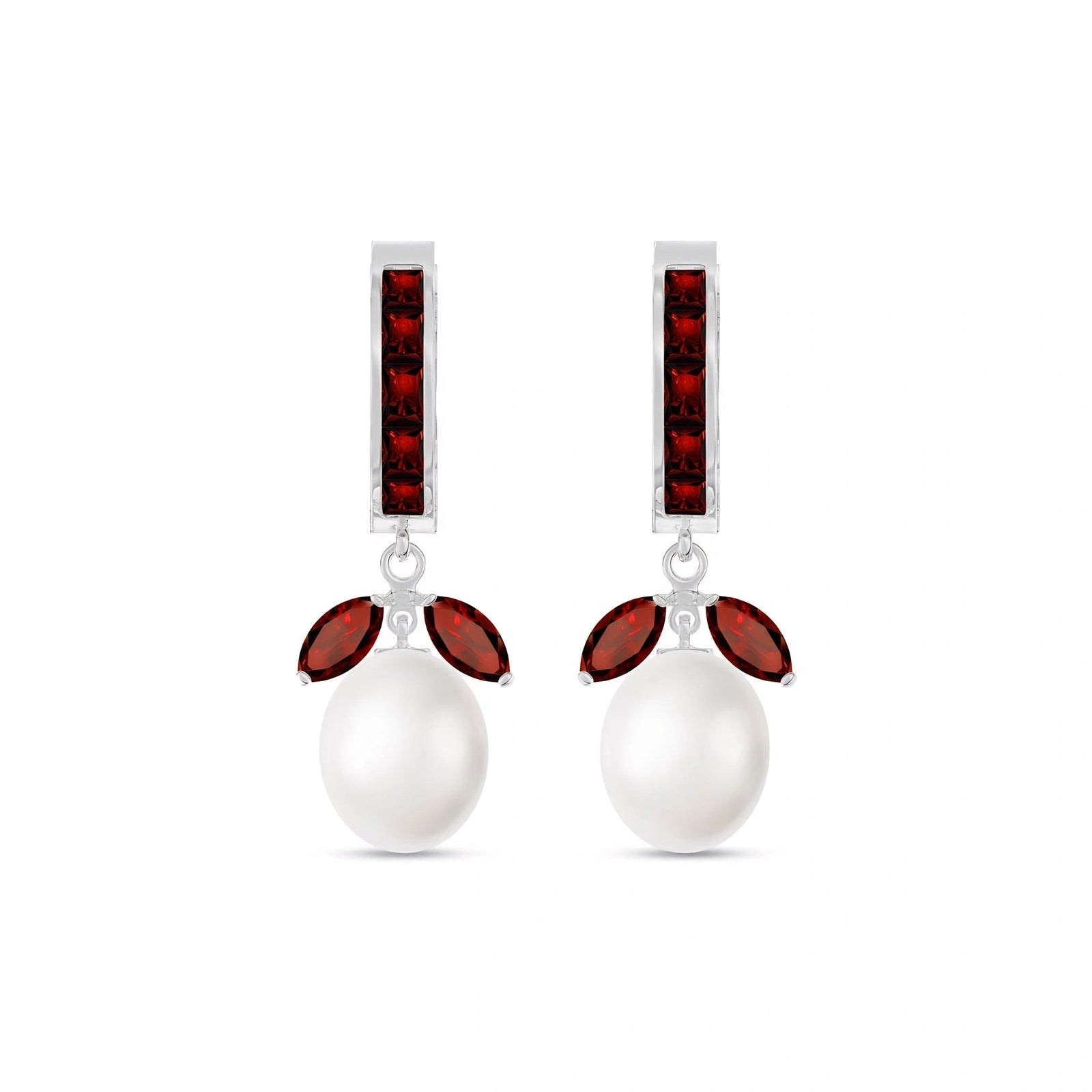 White Gold Pearl & Garnet — Silvestra