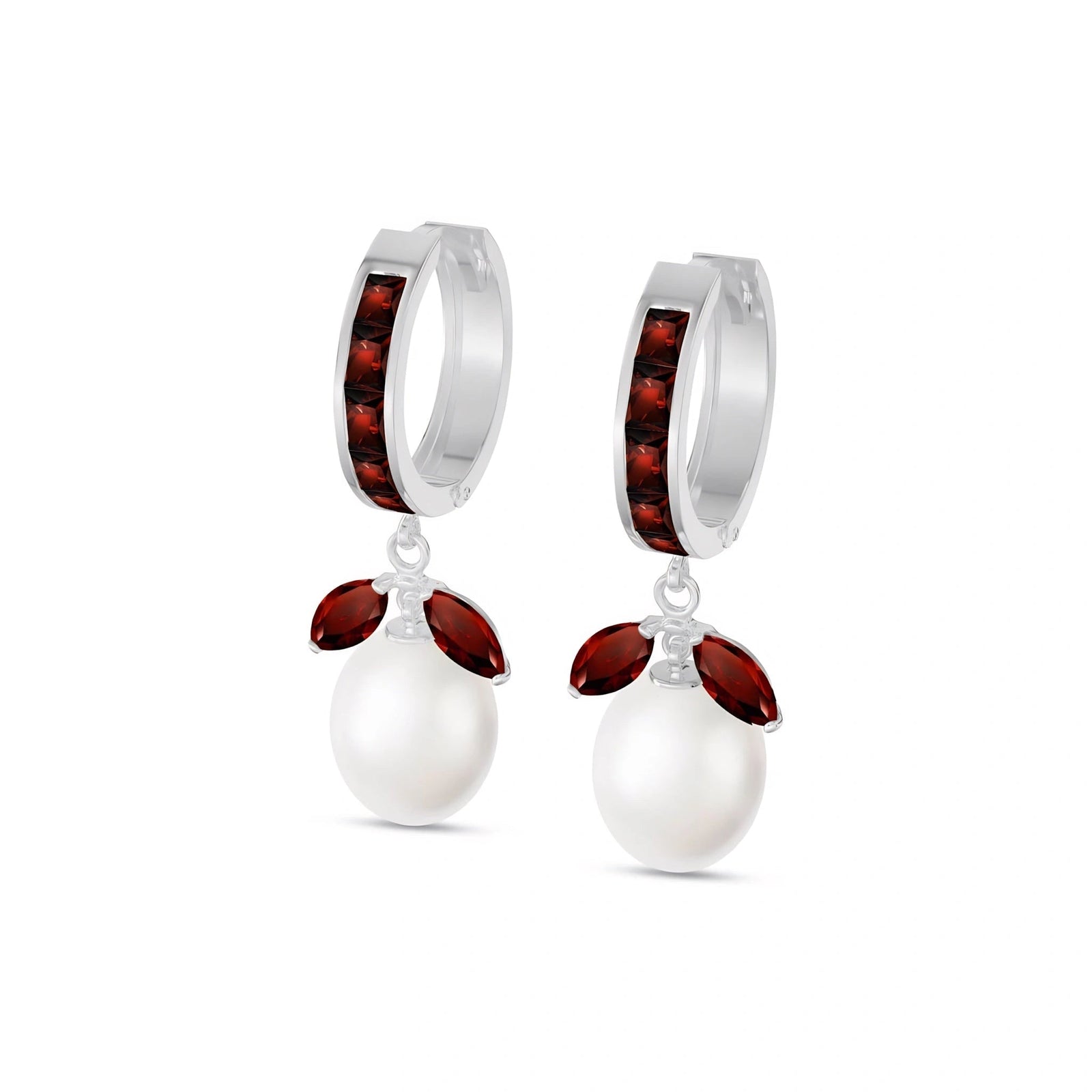 White Gold Pearl & Garnet — Silvestra