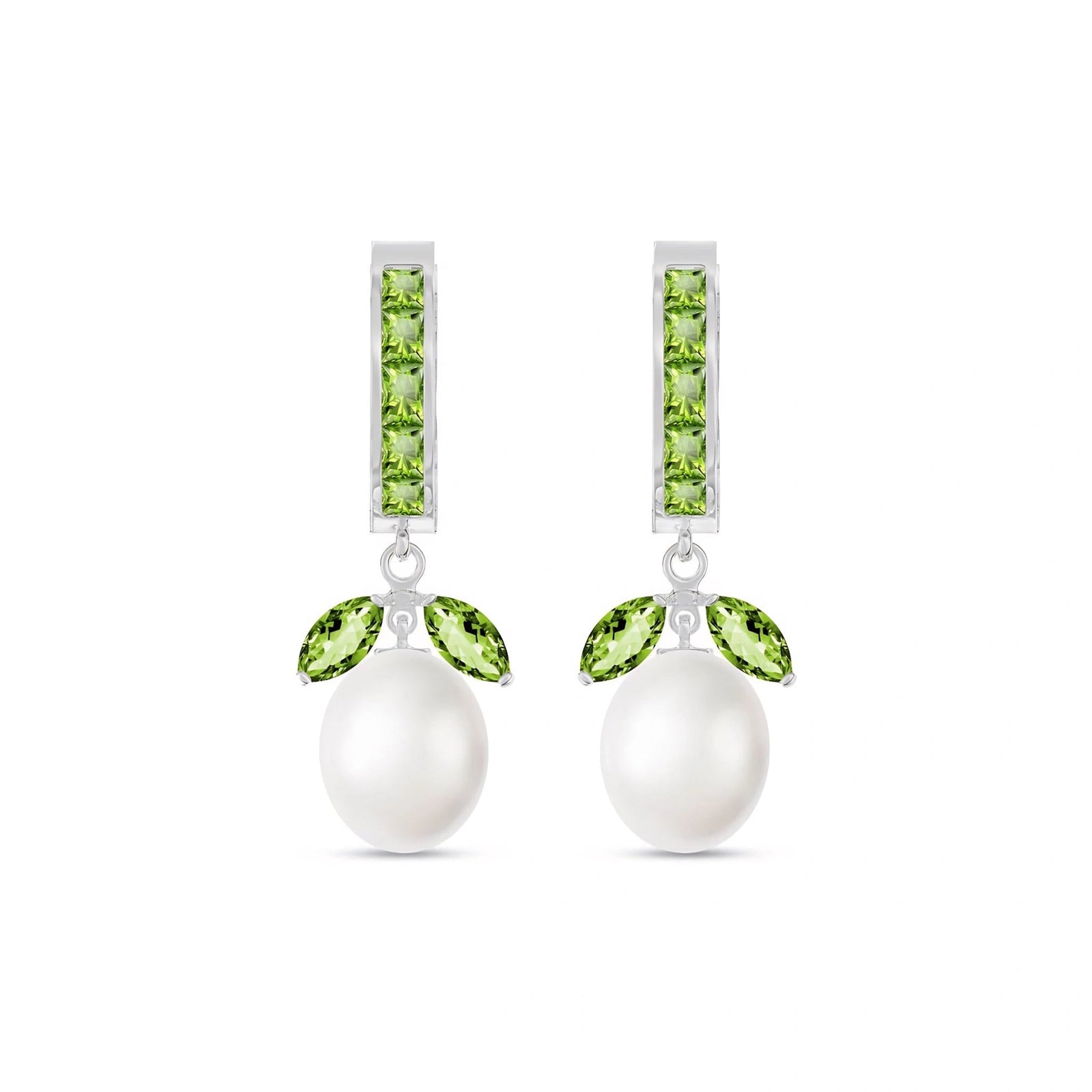 White Gold Pearl & Peridot — Silvestra
