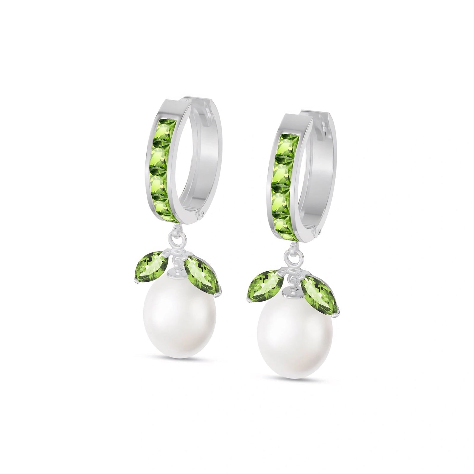 White Gold Pearl & Peridot — Silvestra