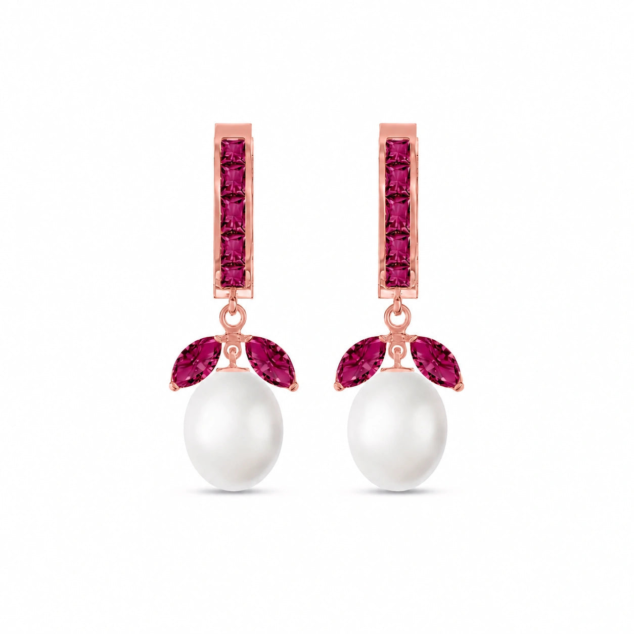 Rose Gold Eternal Earrings Ruby 10K — Gisella