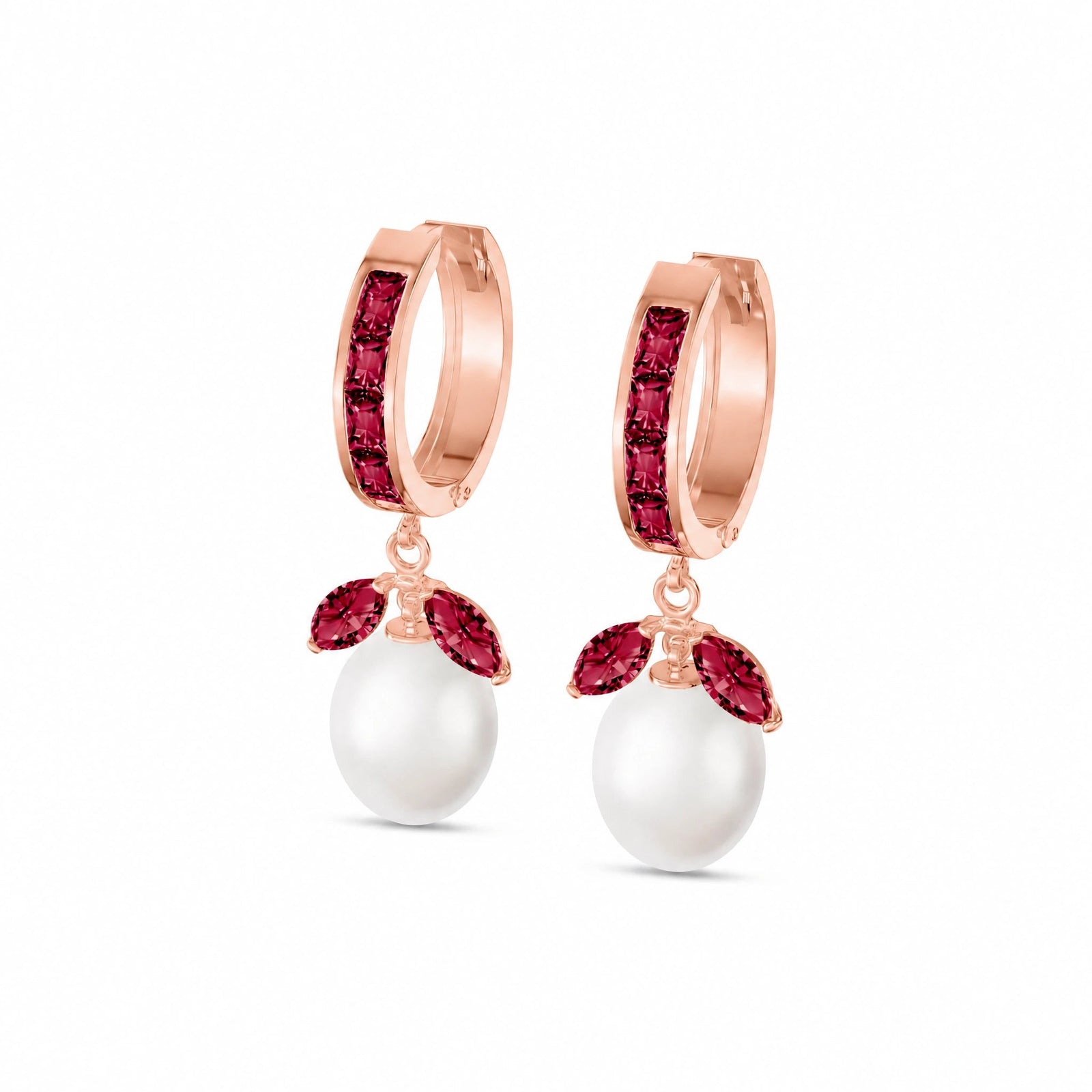 Rose Gold Eternal Earrings Ruby 10K — Gisella