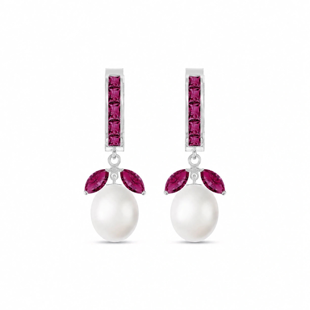 White Gold Eternal Earrings Ruby 10K — Gisella