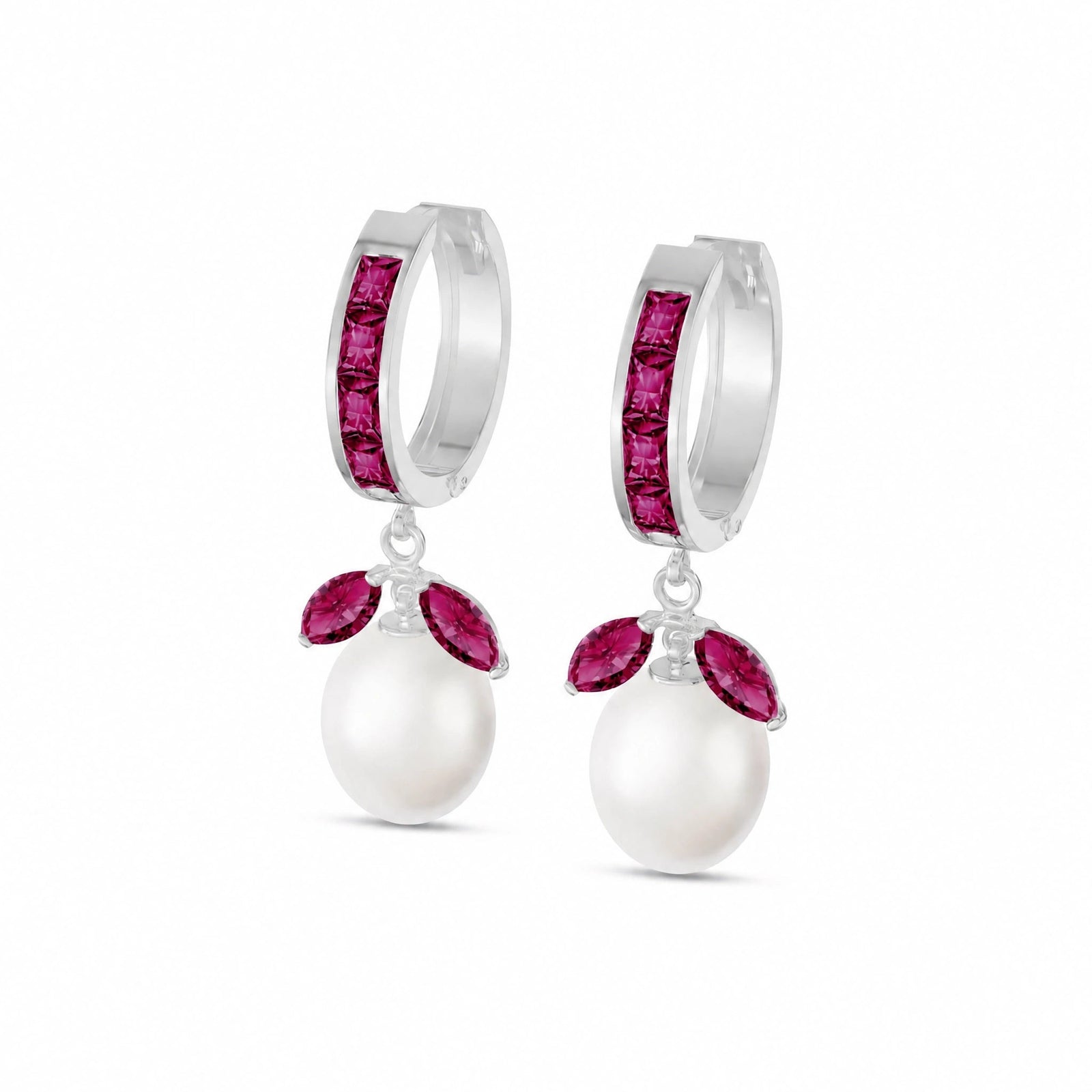 White Gold Eternal Earrings Ruby 10K — Gisella