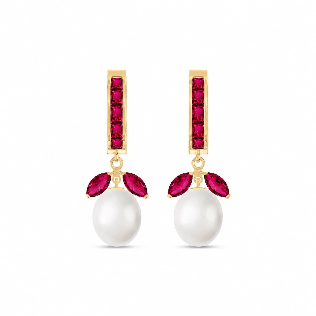 Yellow Gold Eternal Earrings Ruby 10K — Gisella