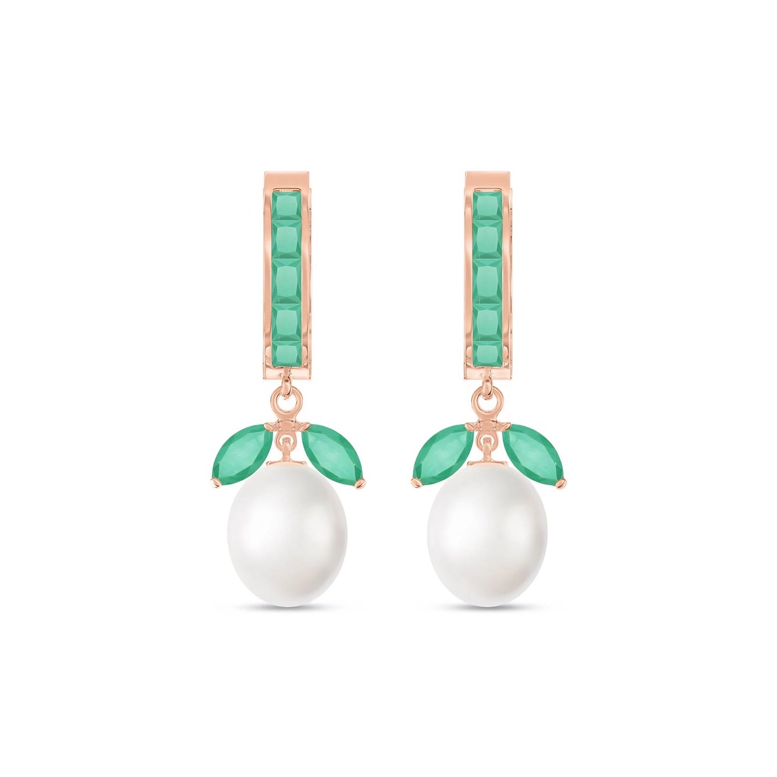 Rose Gold Eternal Earrings Emerald 10K — Gisella