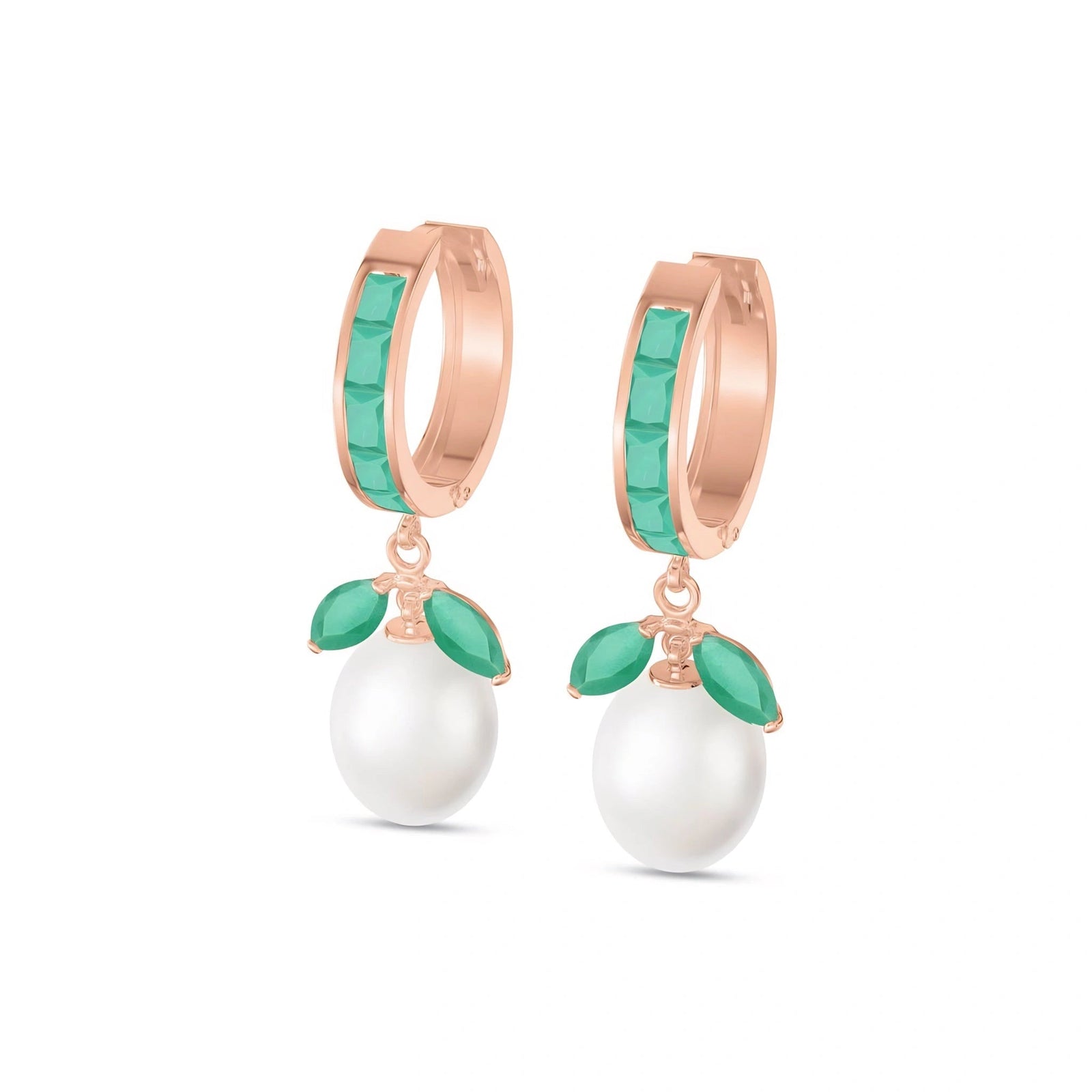 Rose Gold Eternal Earrings Emerald 10K — Gisella
