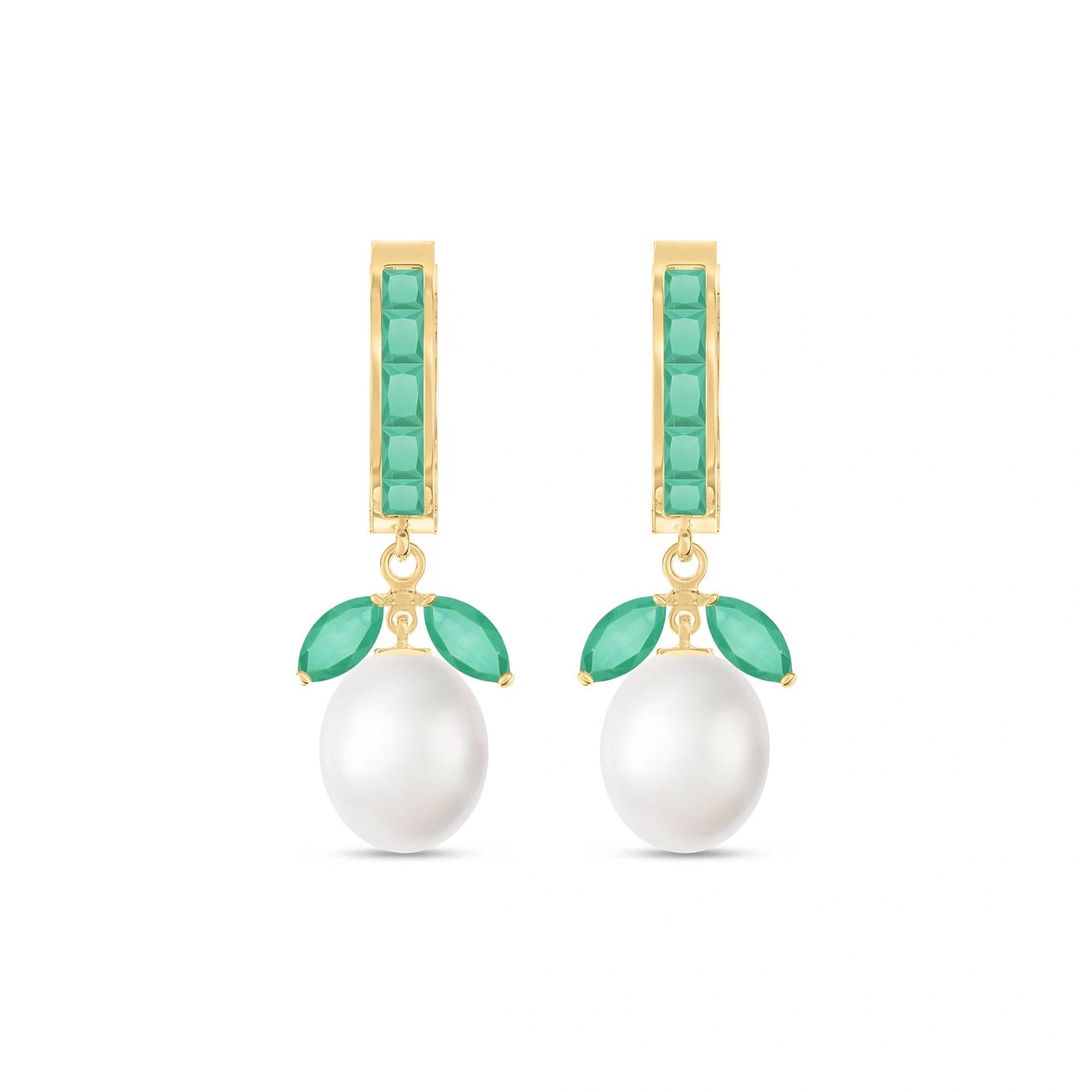 Yellow Gold Eternal Earrings Emerald 10K — Gisella