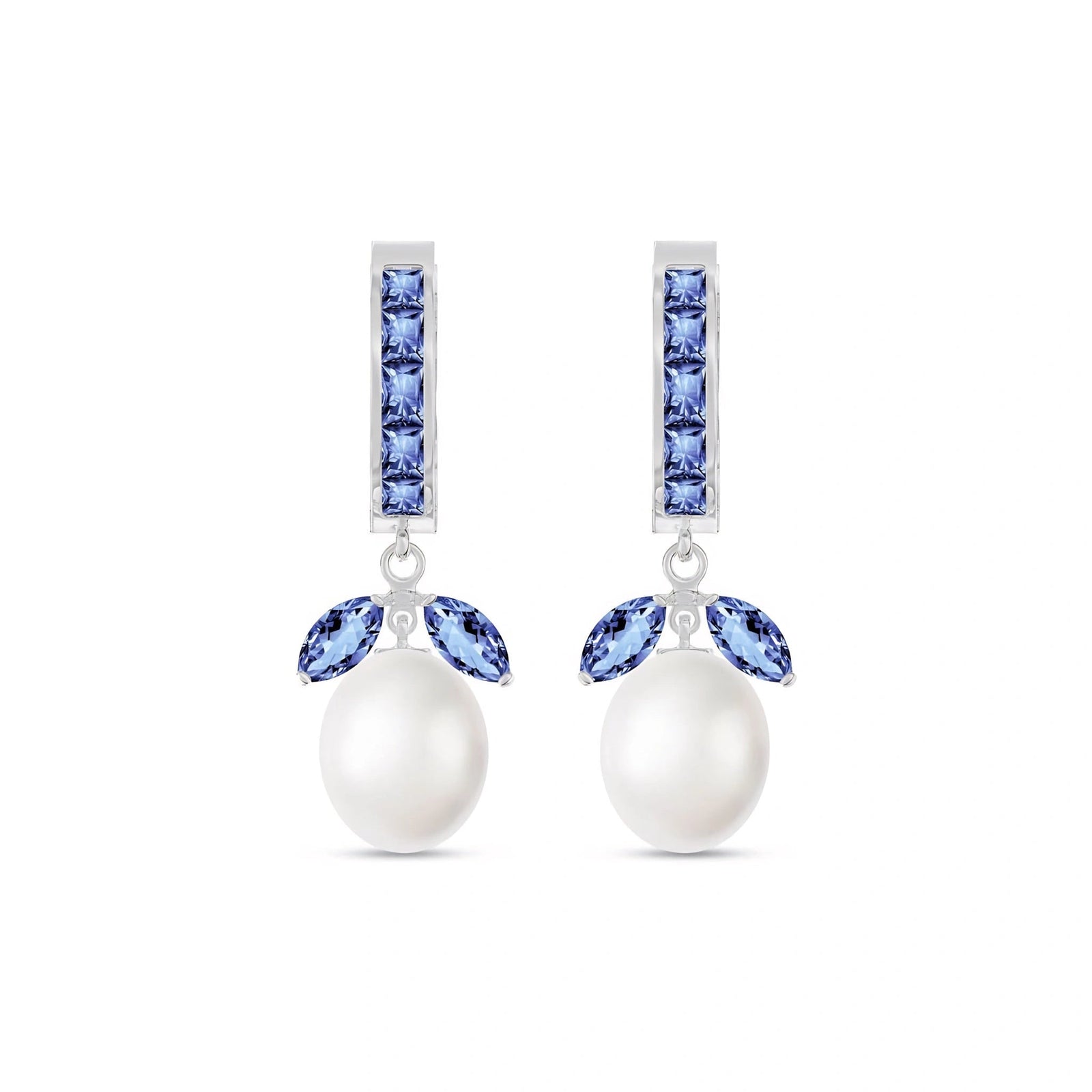 White Gold Eternal Earrings Tanzanite 10K — Gisella