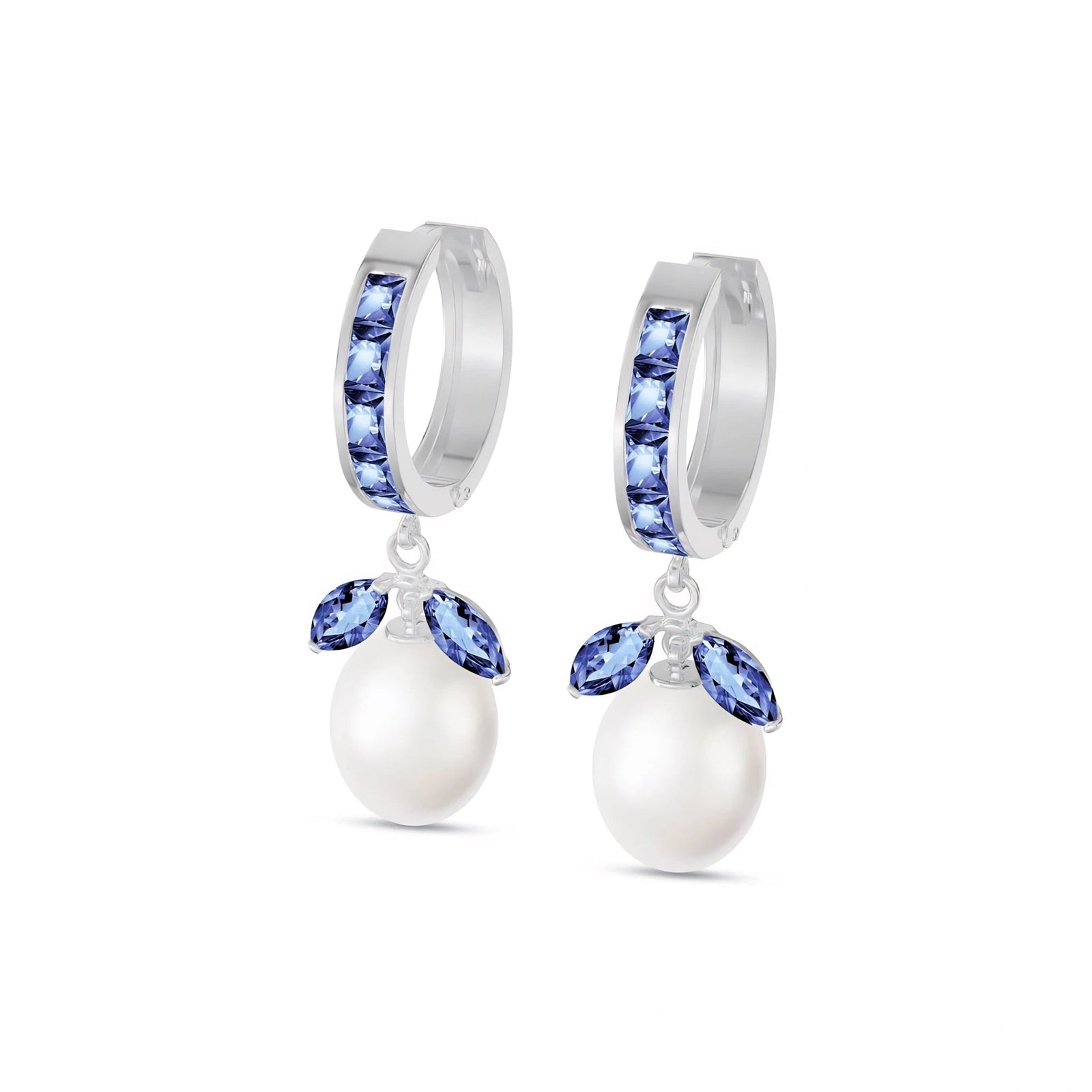 White Gold Eternal Earrings Tanzanite 10K — Gisella