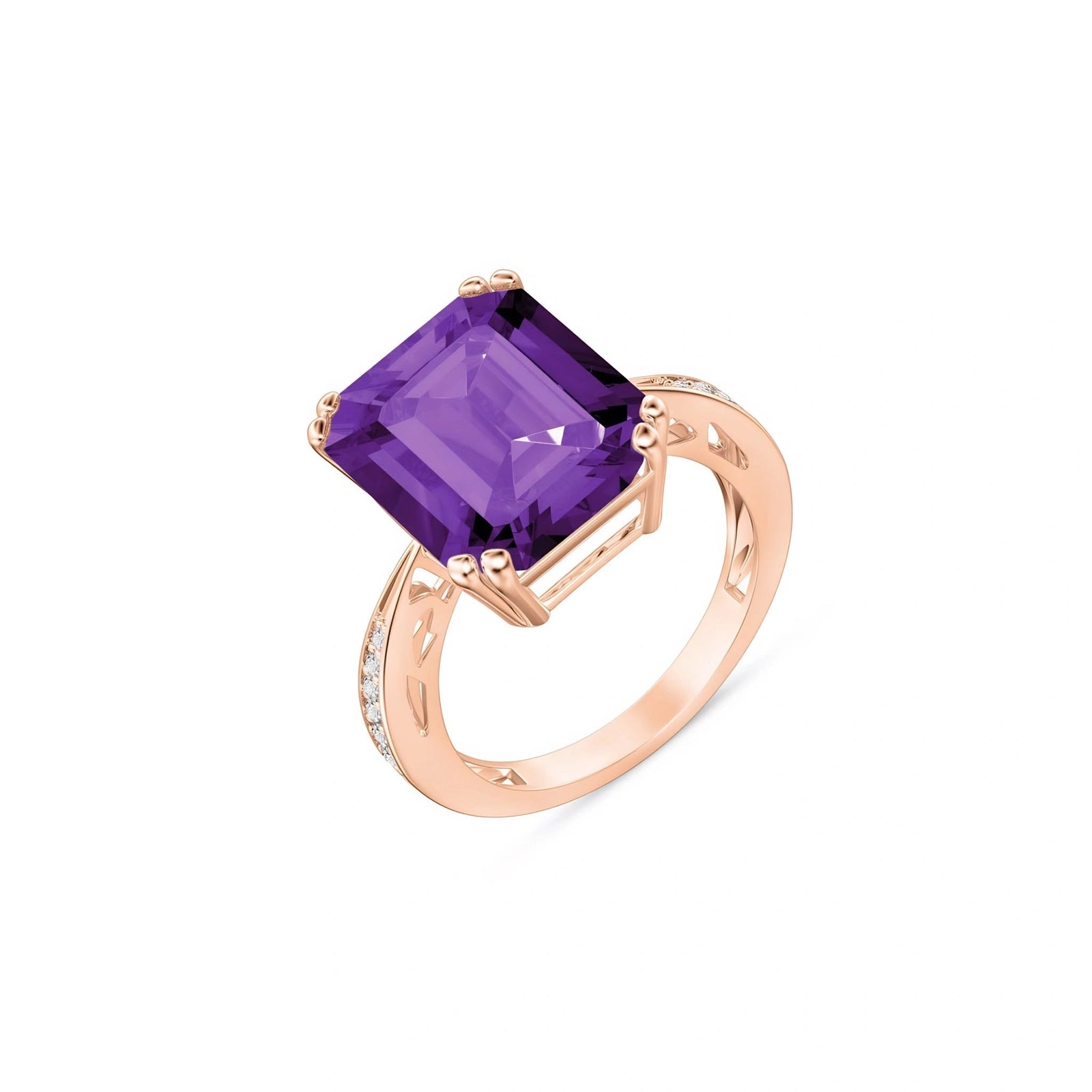 Rose Gold Amethyst & Diamond — Simonetta