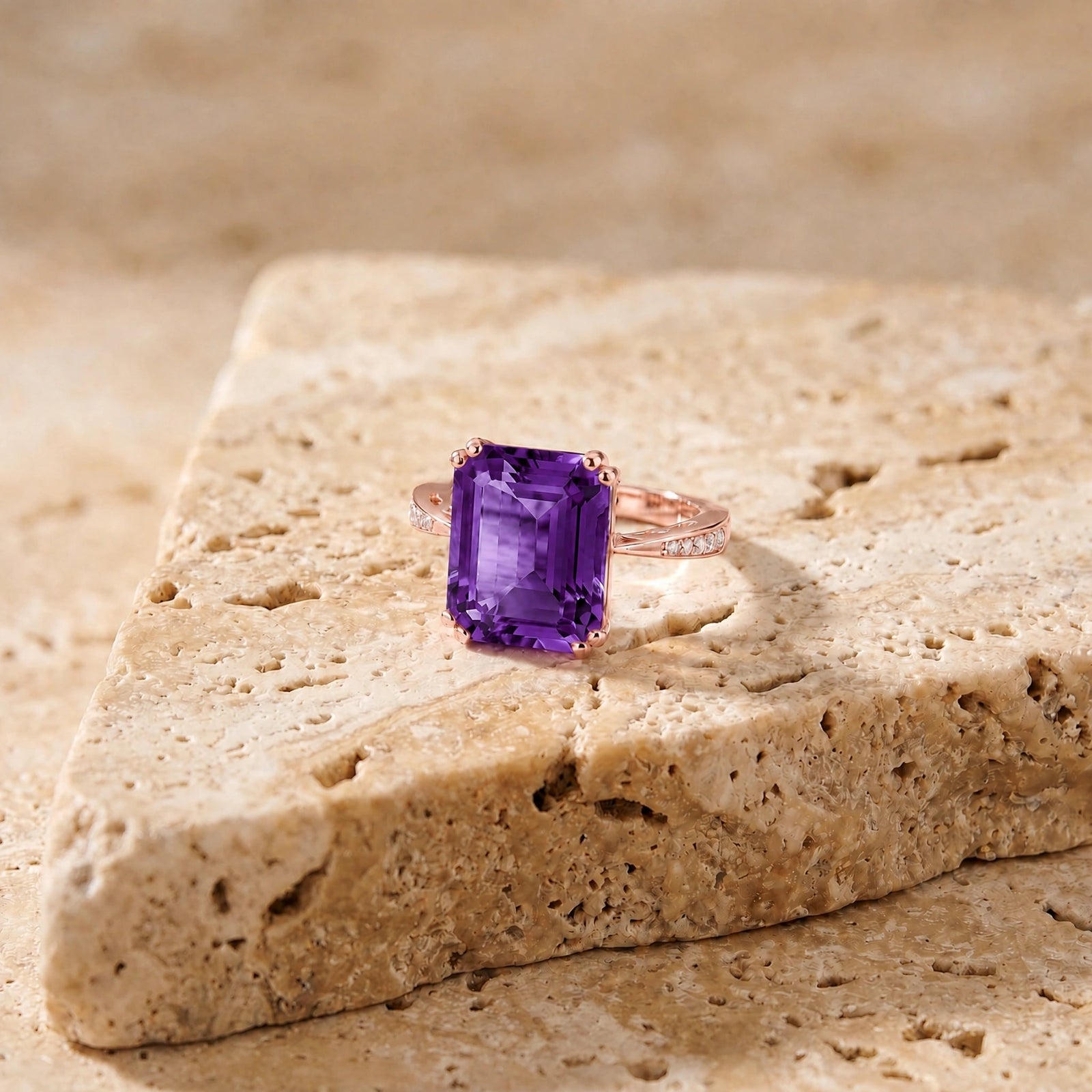 Rose Gold Amethyst & Diamond — Simonetta