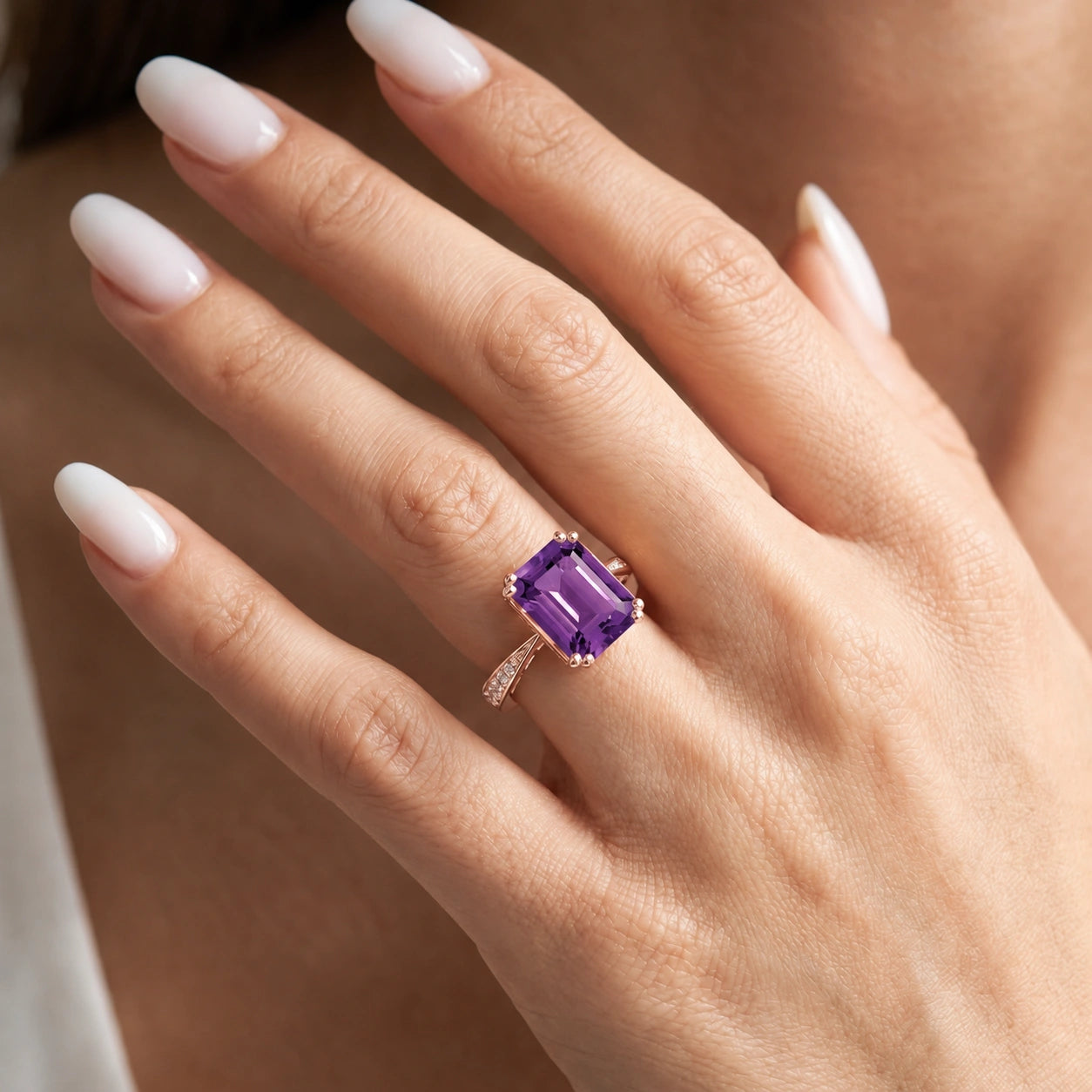 Rose Gold Amethyst & Diamond — Simonetta