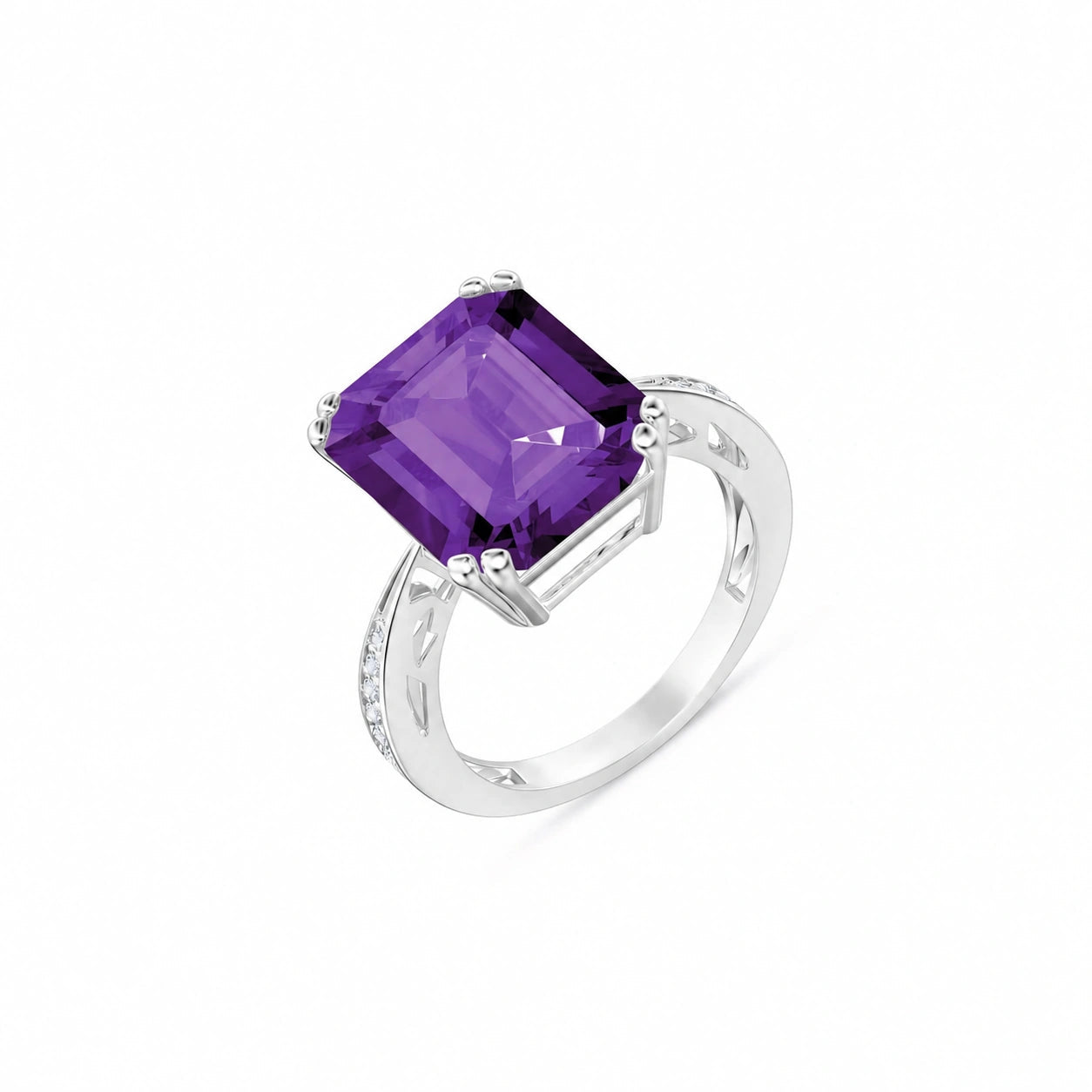 White Gold Amethyst & Diamond — Simonetta